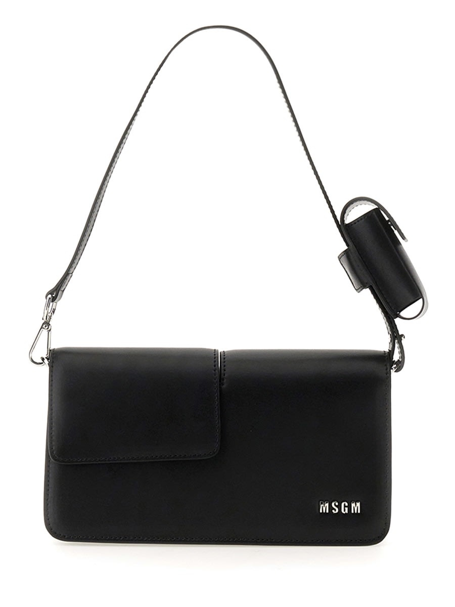 MSGM Baguette Bag With Double Flap And Logo