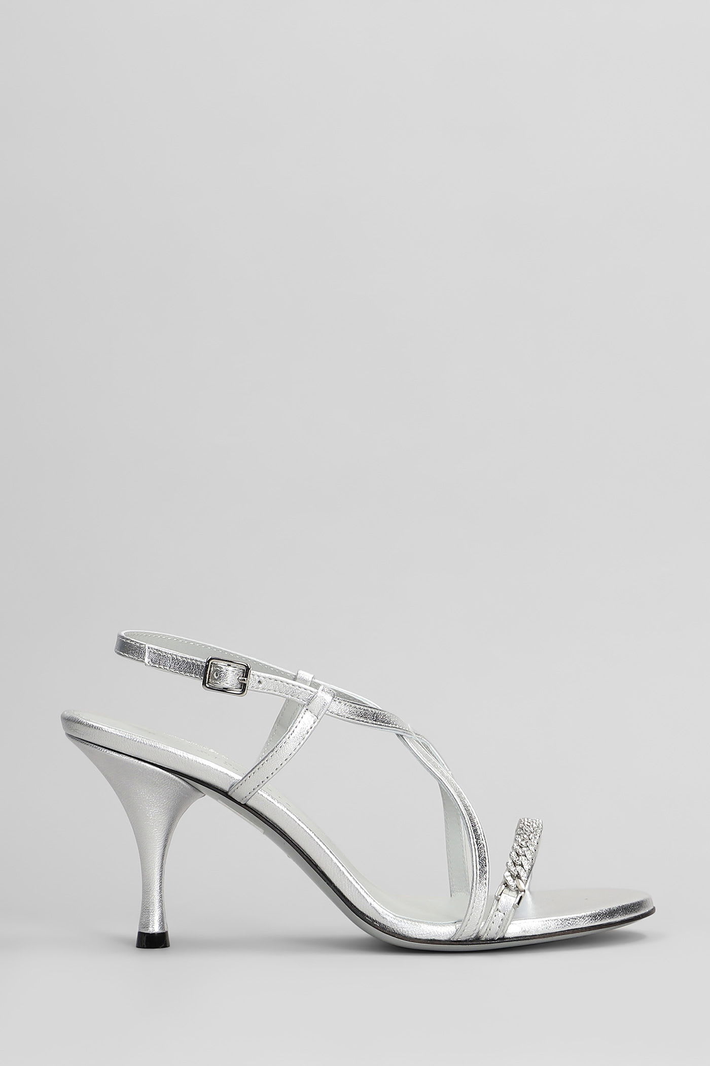 Roberto Festa Hyden Lux Sandals In Silver Leather