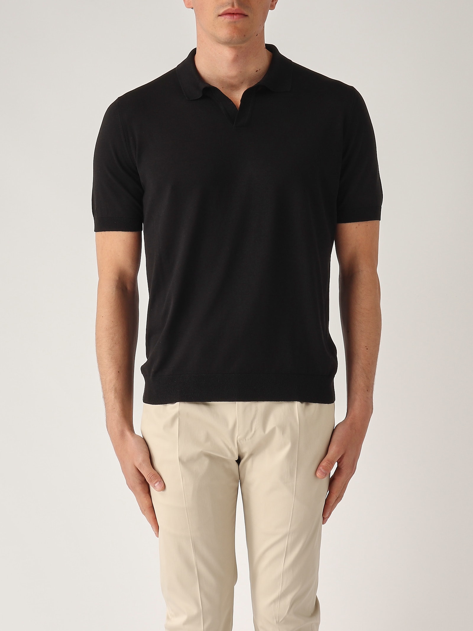 Gran Sasso Polo Skipper M/c In Seta Con Balza Polo