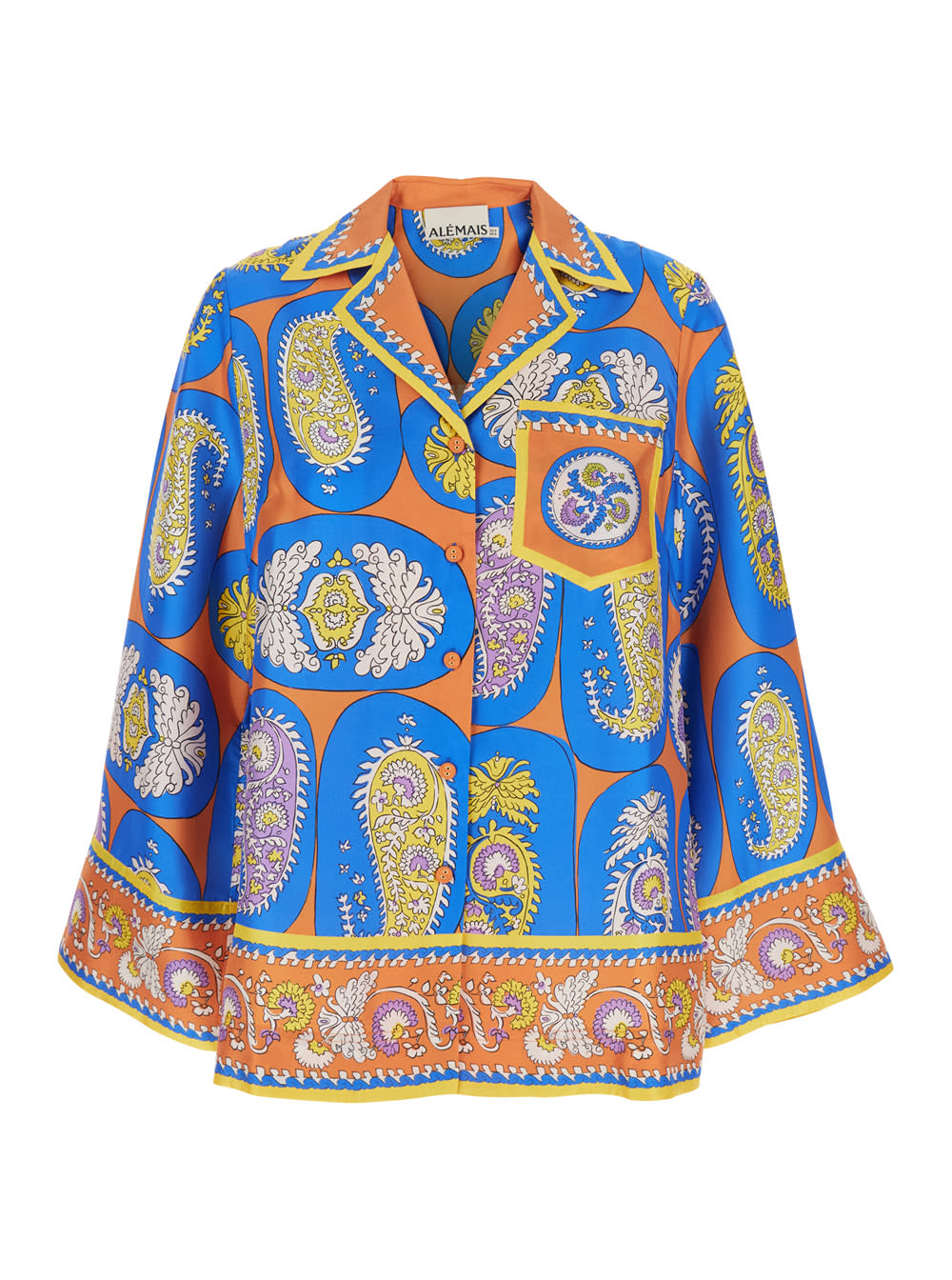 ALEMAIS luis Multicolor Shirt With All-over Printed Motif In Silk Woman