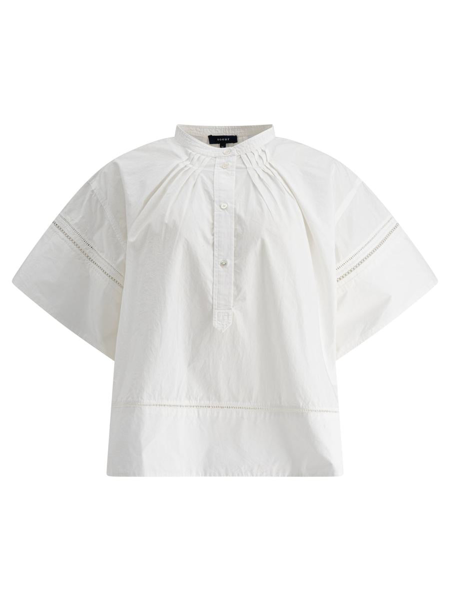 Soeur Cotton Blouse With Wide Slevees