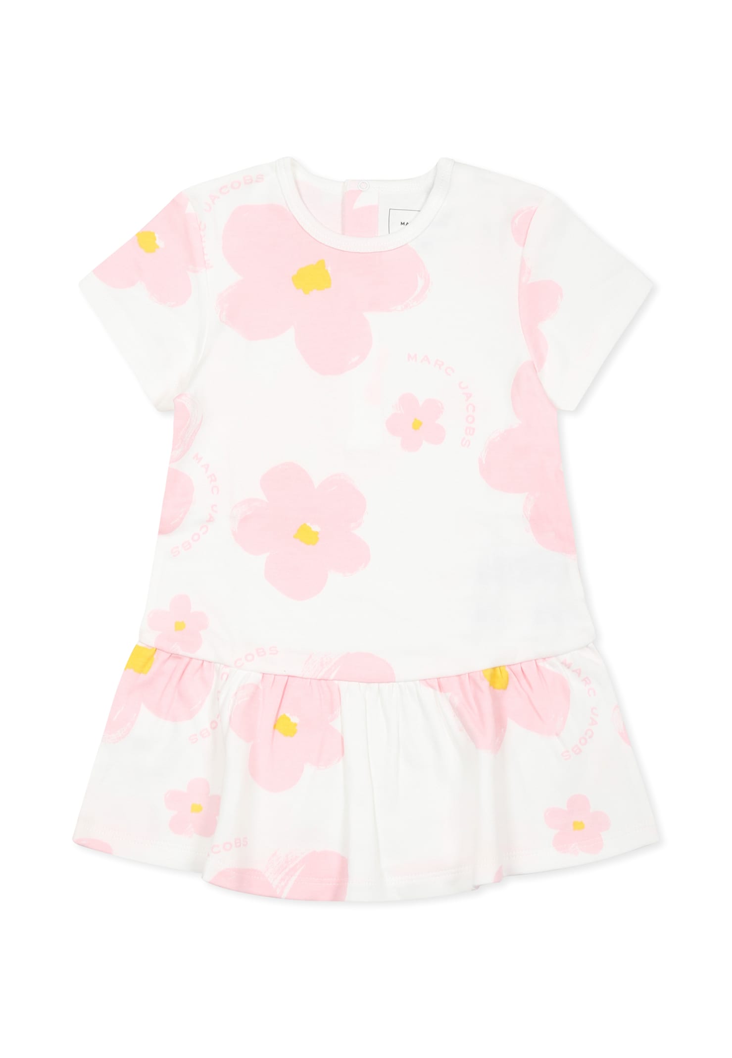 Little Marc Jacobs White Dress For Baby Girl With Flowers