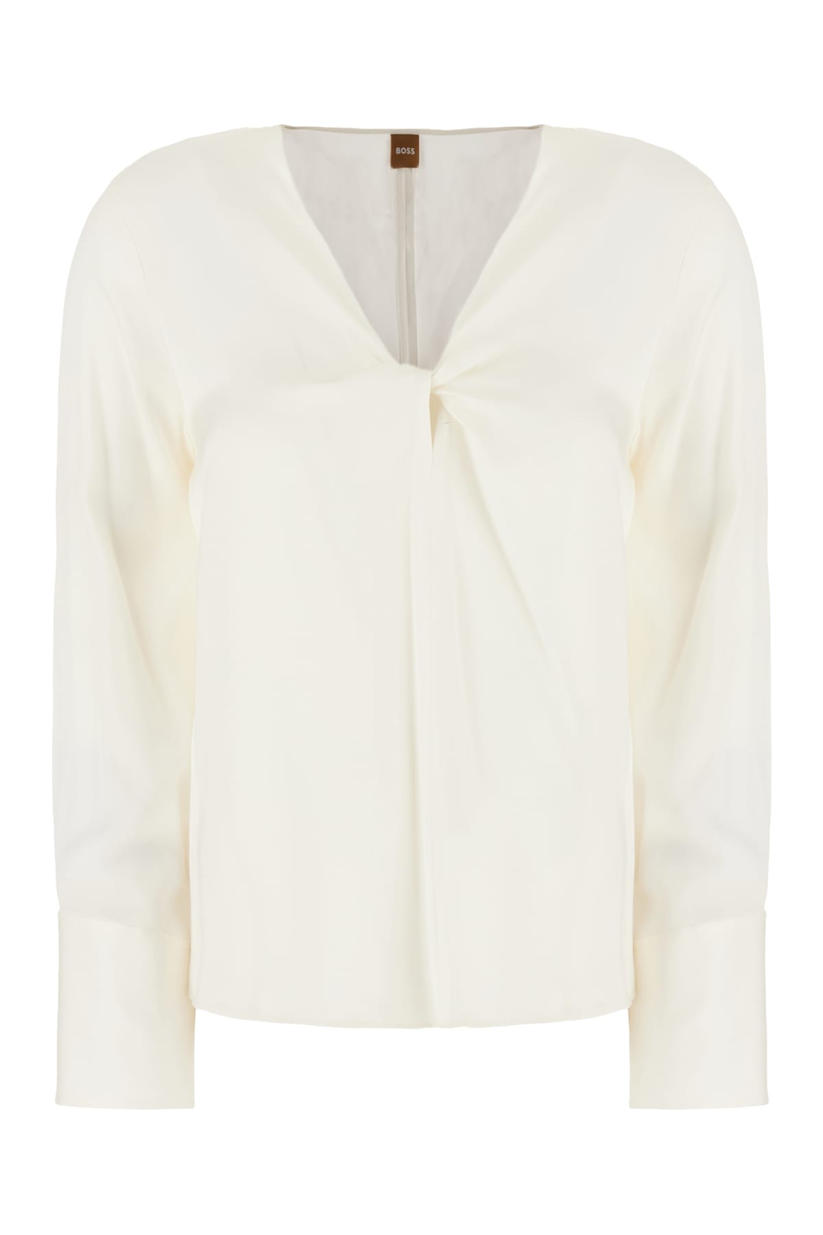 Hugo Boss White Stretch Silk Blouse
