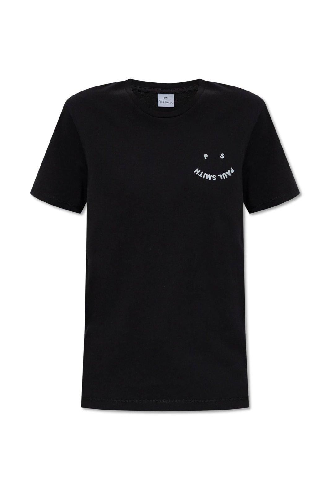 PS by Paul Smith Faded Citrine Embroidered Happy Logo T-shirt