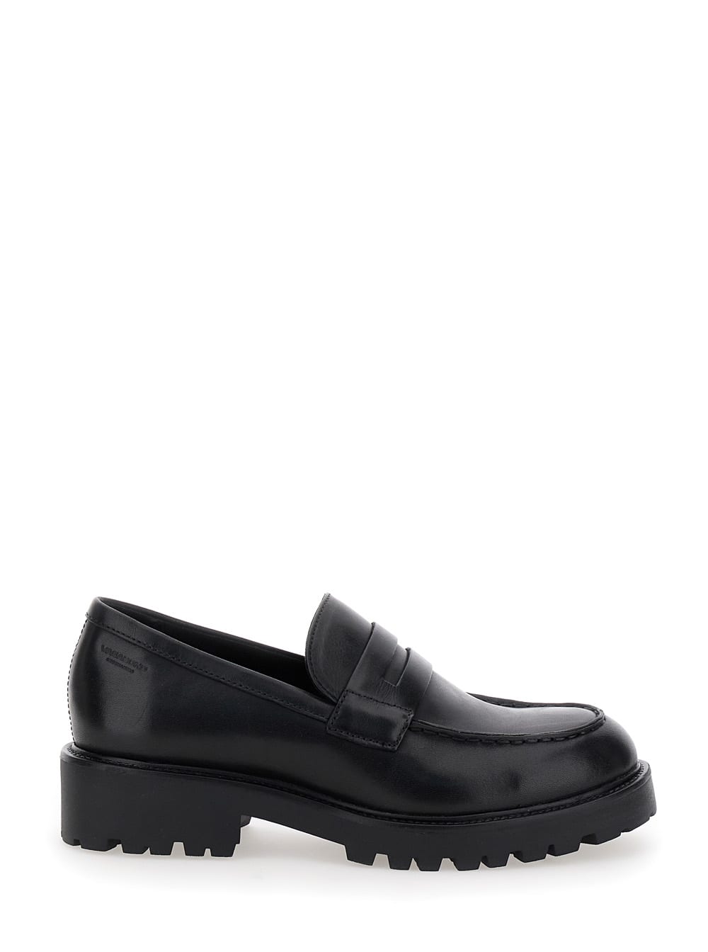 Vagabond Black Kenova Loafers With Strap On The Upper In Leather Woman