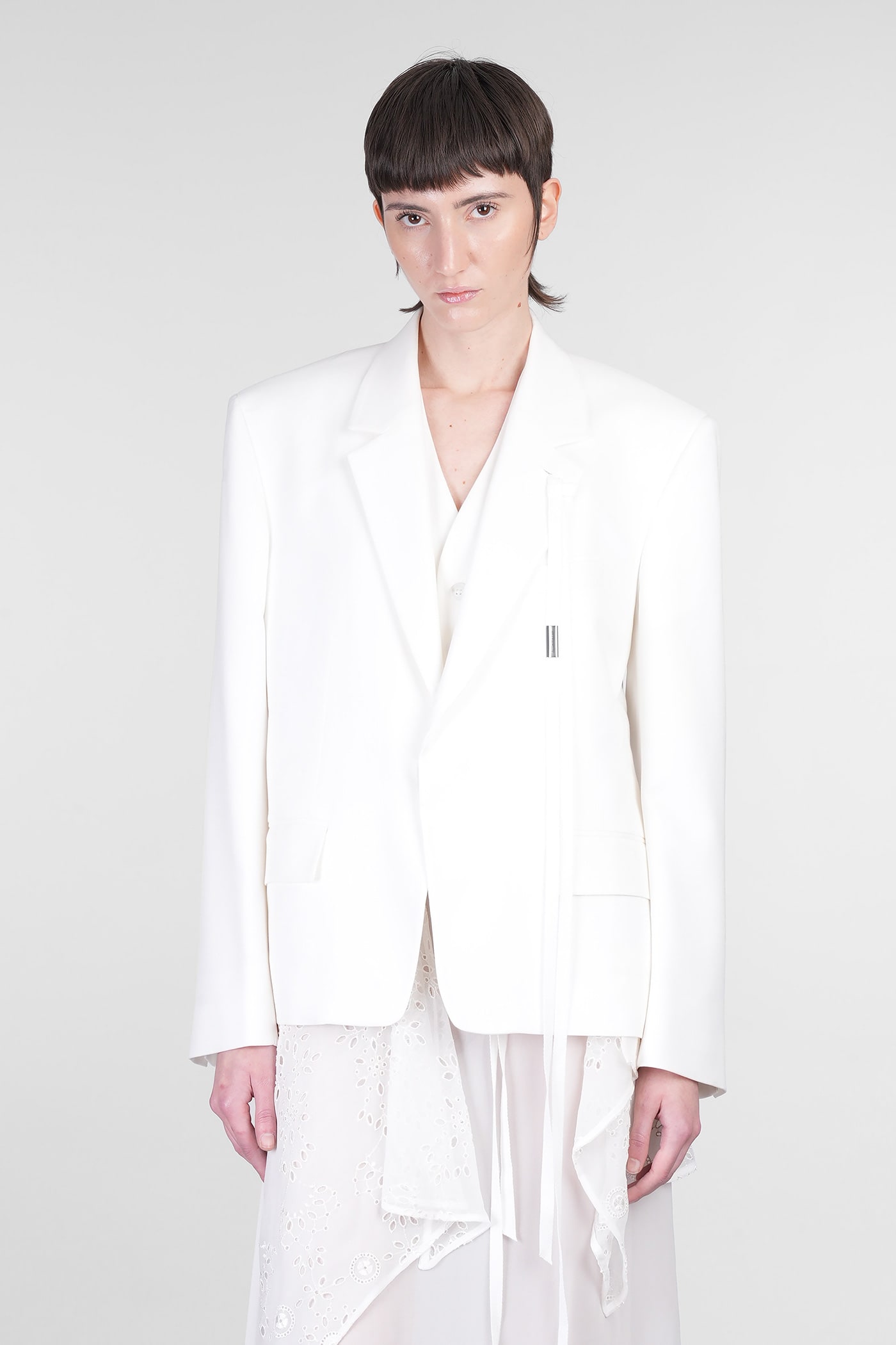 Ann Demeulemeester Susa Blazer In White Viscose