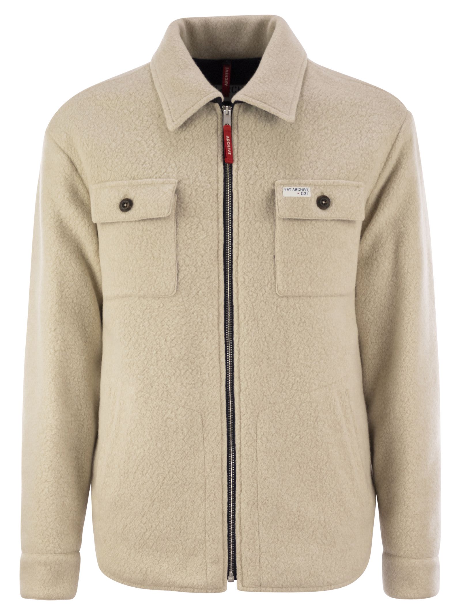 Fay Sand Wool Blend Jacket