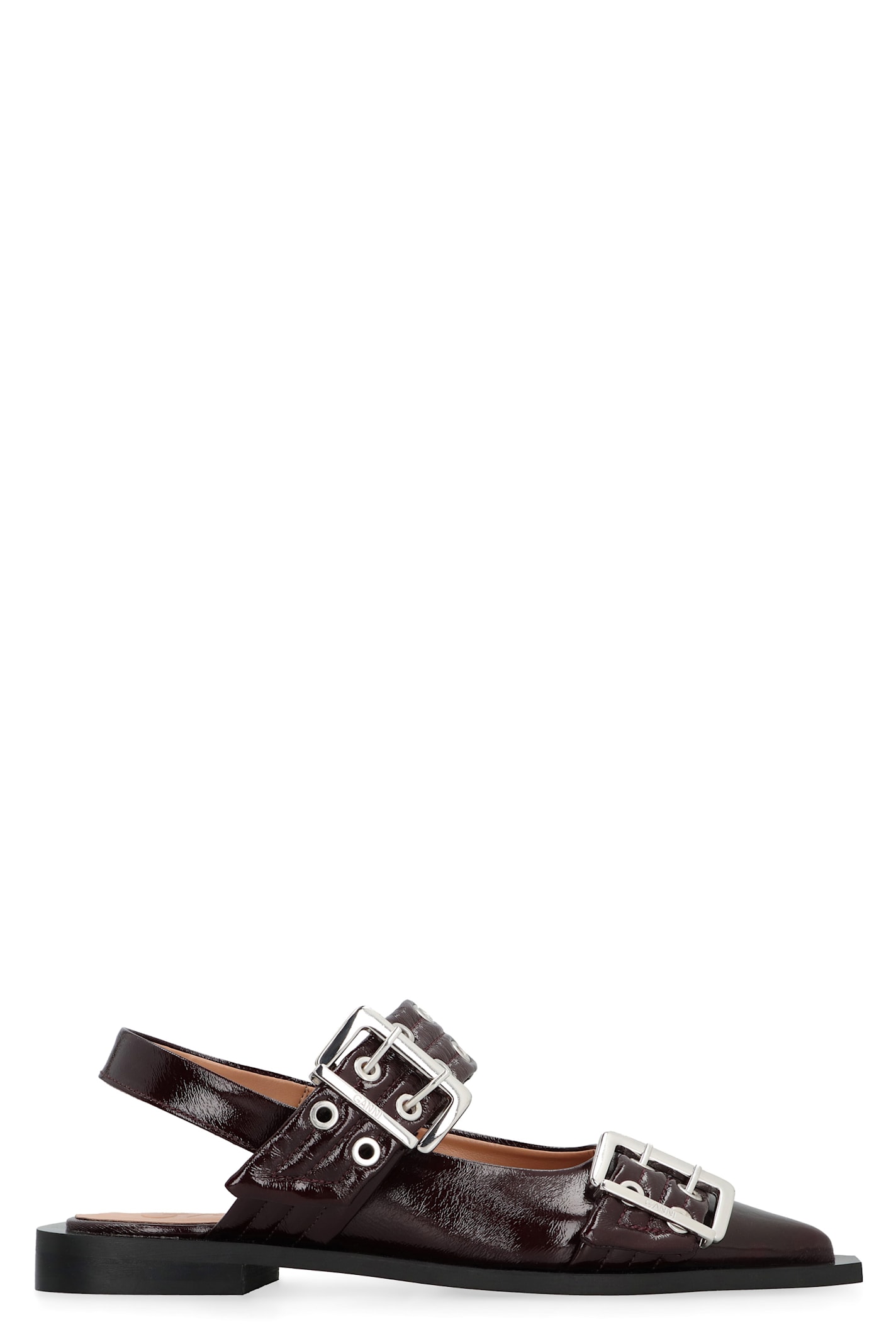 Ganni Feminine Buckle Eco-leather Slingback Pumps