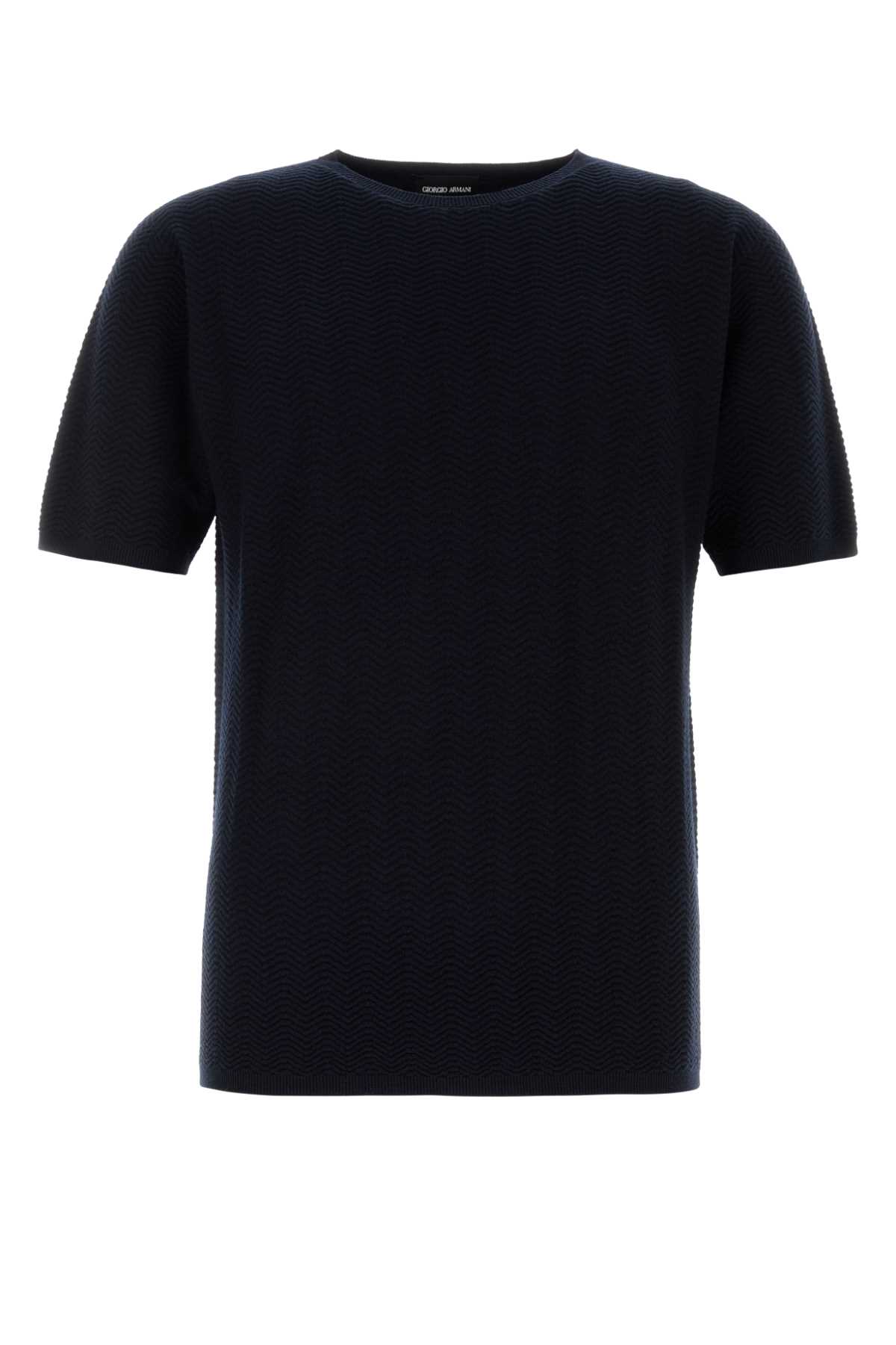 Giorgio Armani Midnight Blue Wool Blend T-shirt