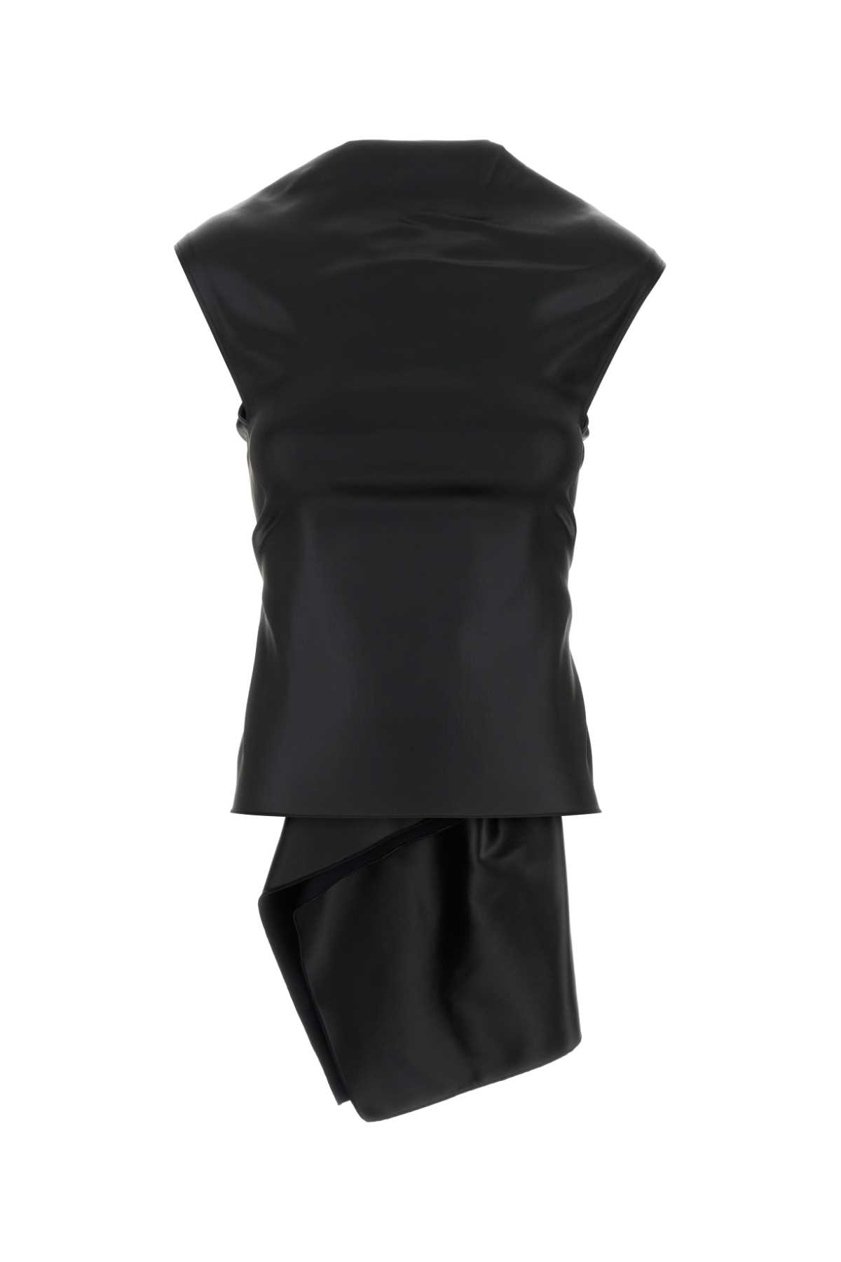 SportMax Black Stretch Satin Agadir1234 Top