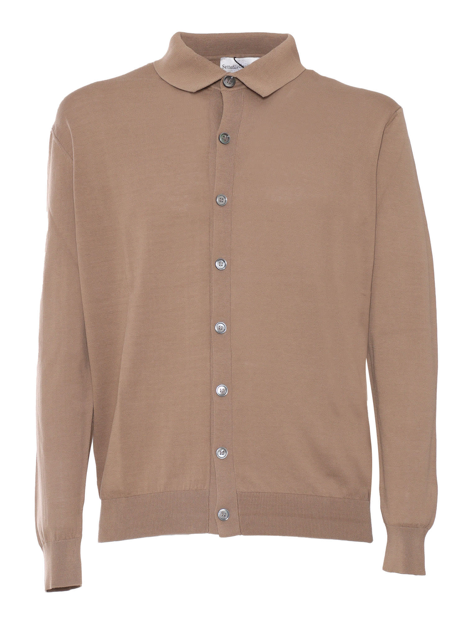 Settefili Cashmere Shirt Collar Cardigan High Gauge Ice Cotton
