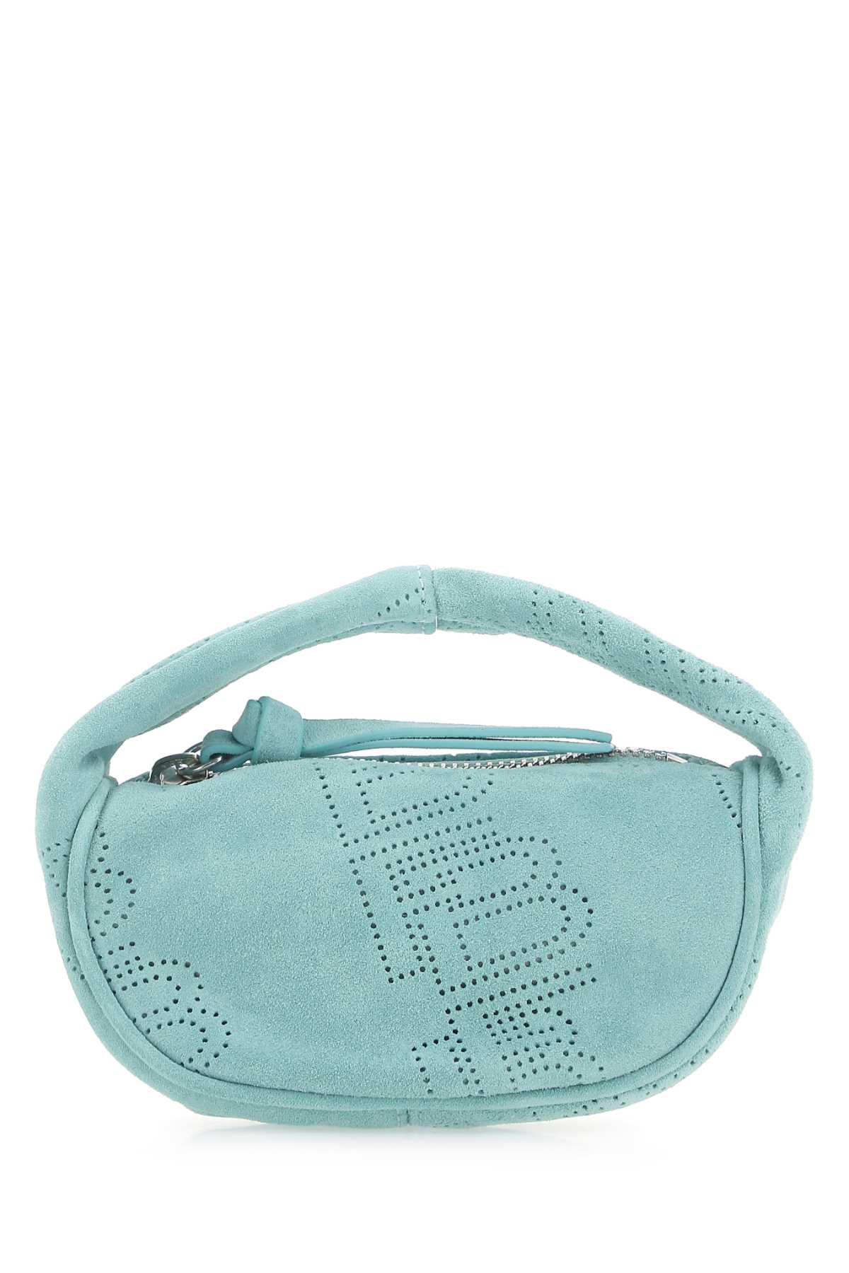 BY FAR Sea Green Suede Micro Cush Handbag