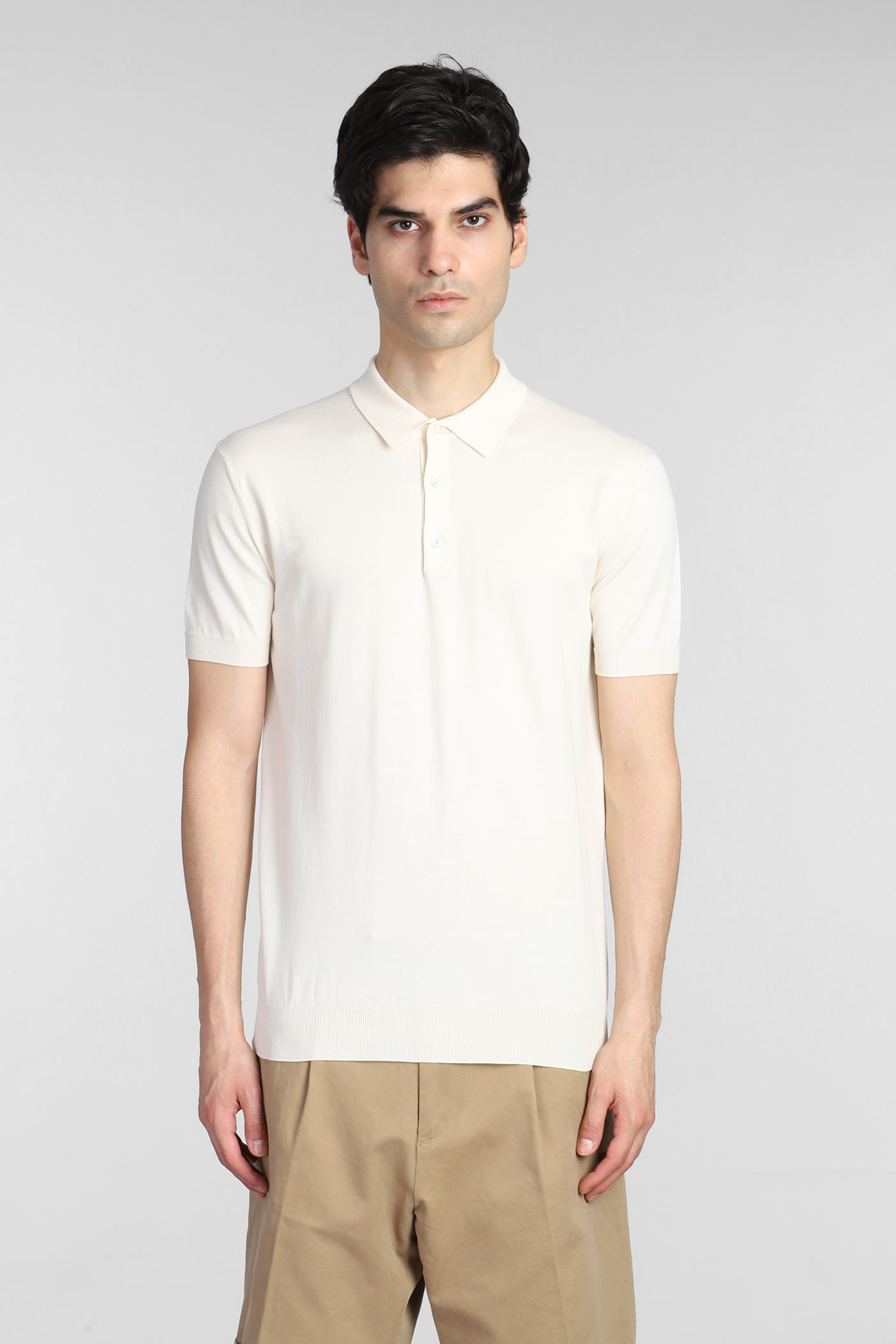 Polo In White Cotton Baracuta