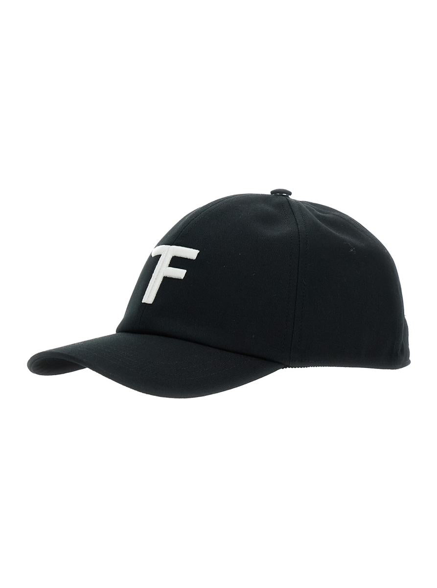Black Baseball Cap With Logo Embroidery On The Front And Logo Lettering On The Rear In Cotton Man