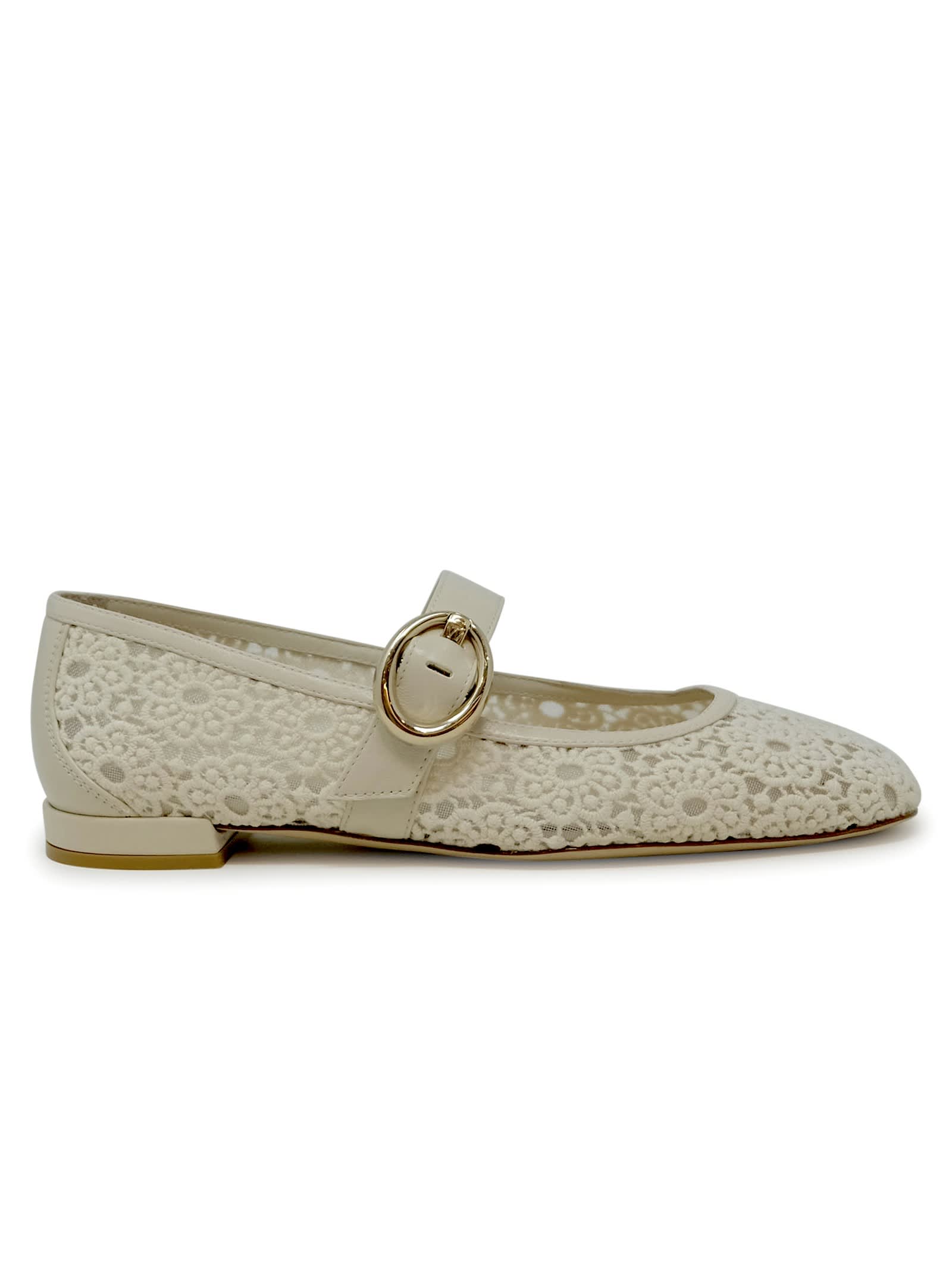 Stuart Weitzman Sk921 象牙白蕾丝Arabella玛丽珍鞋