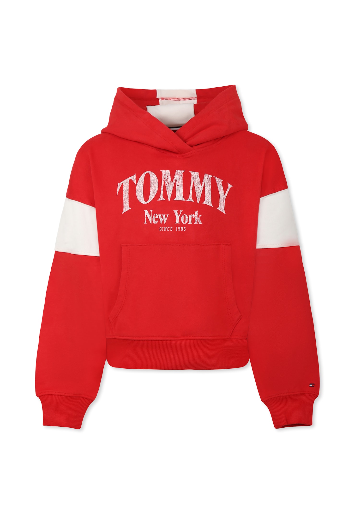 Tommy Hilfiger Red Crop Sweatshirt For Girl With Logo