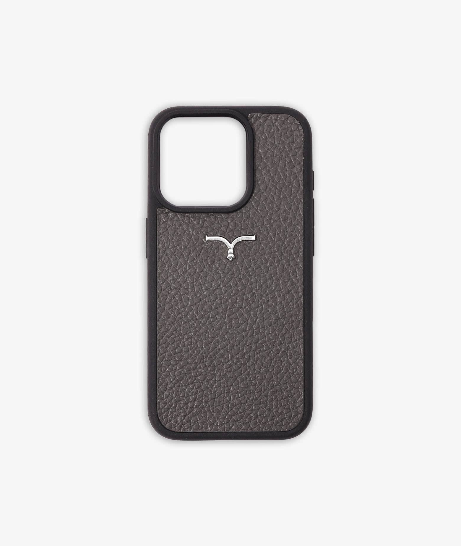 Larusmiani Calf Leather Cover For Iphone 15 Accessory