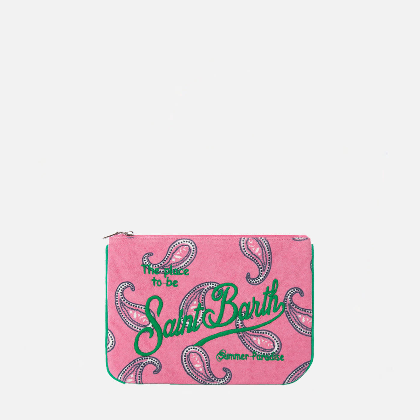 MC2 Saint Barth Parisienne Paisley Terry Pochette With Saint Barth Embroidery