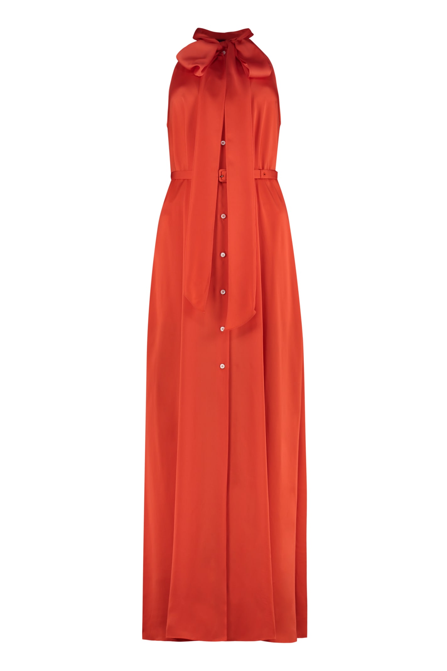 Aspesi Pussy-bow Silk Shirtdress