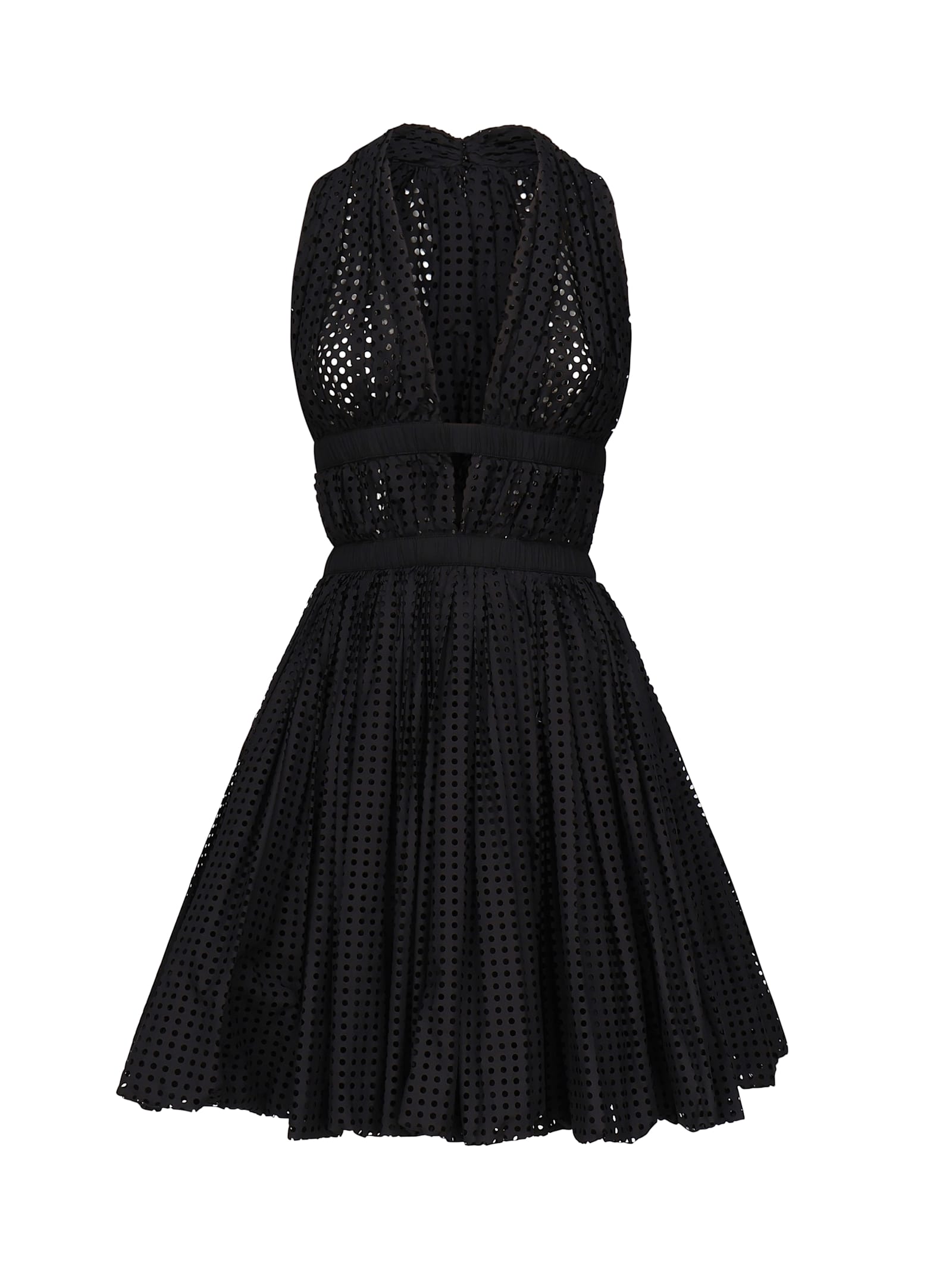 Alaia Perforated Poplin Mini Dress