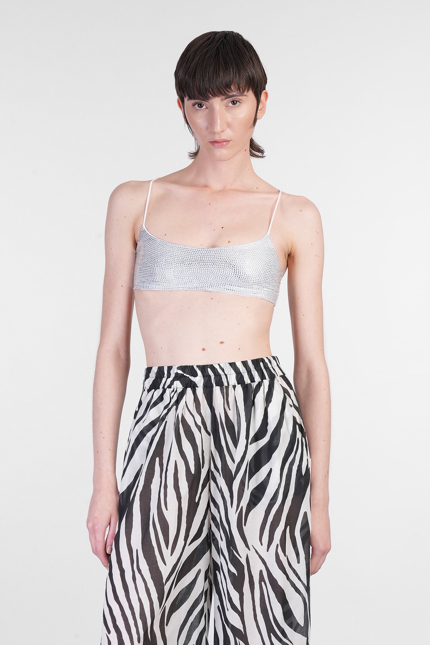 The Andamane Inga Crystal Topwear In White Polyamide