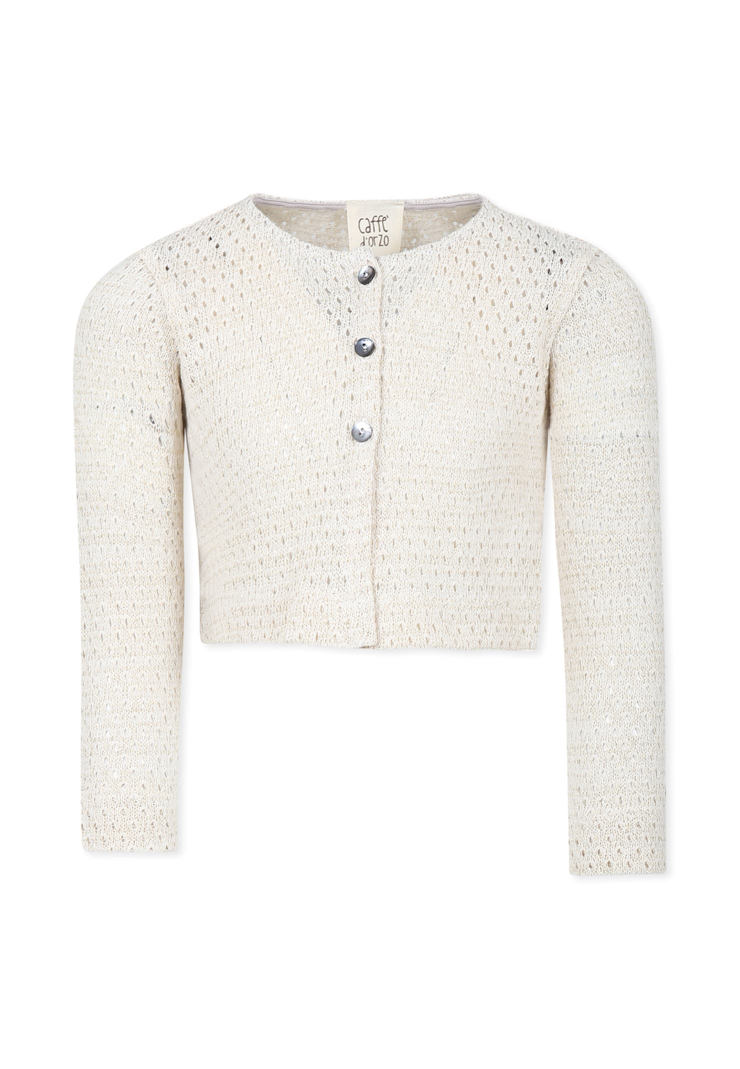 Caffe' d'Orzo Ivory Cardigan For Girl