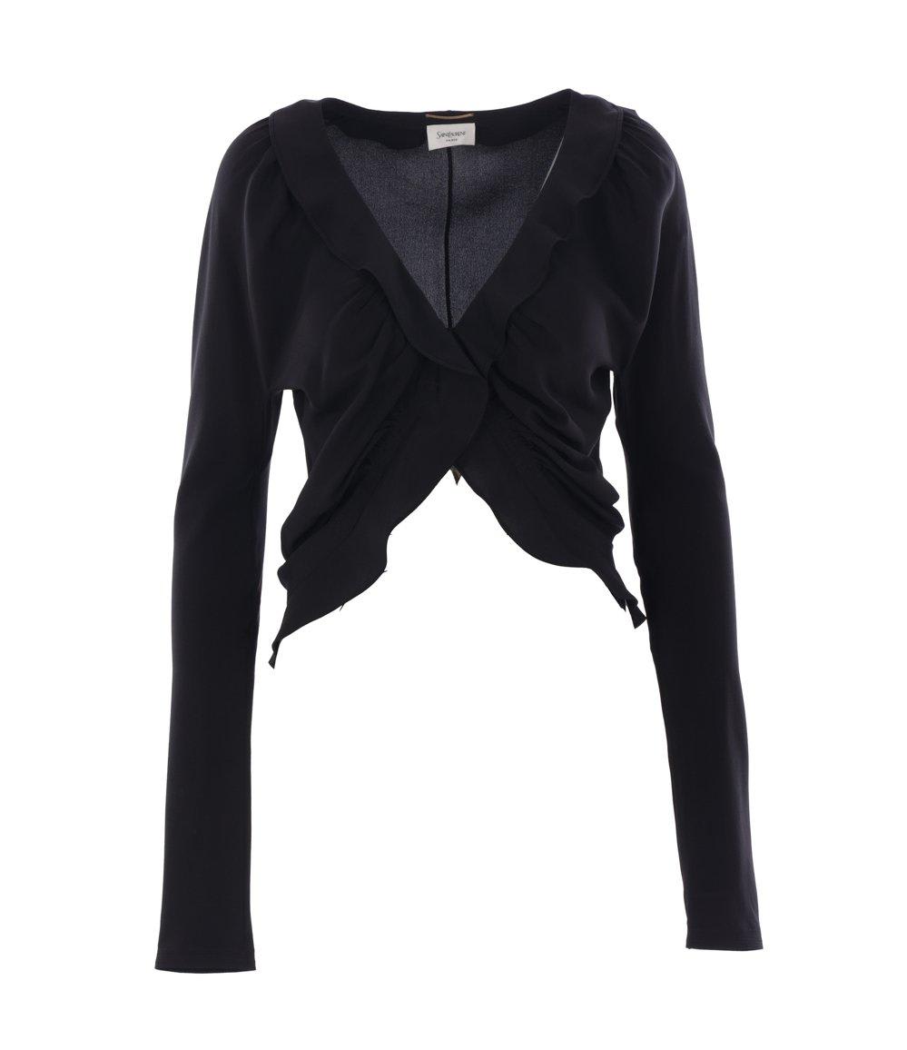 Saint Laurent Ruffled Long-sleeved Blouse