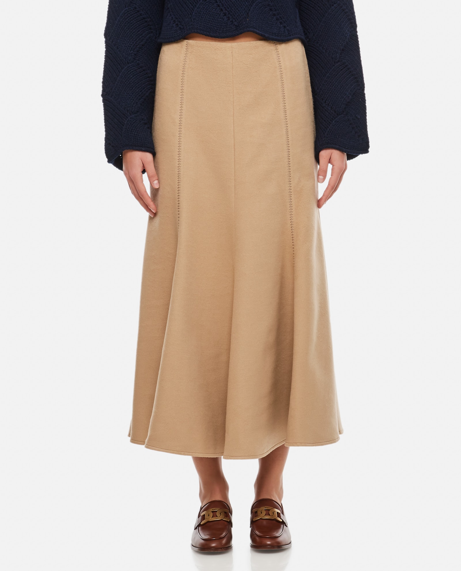 Gabriela Hearst Silk Pleated Midi Skirt