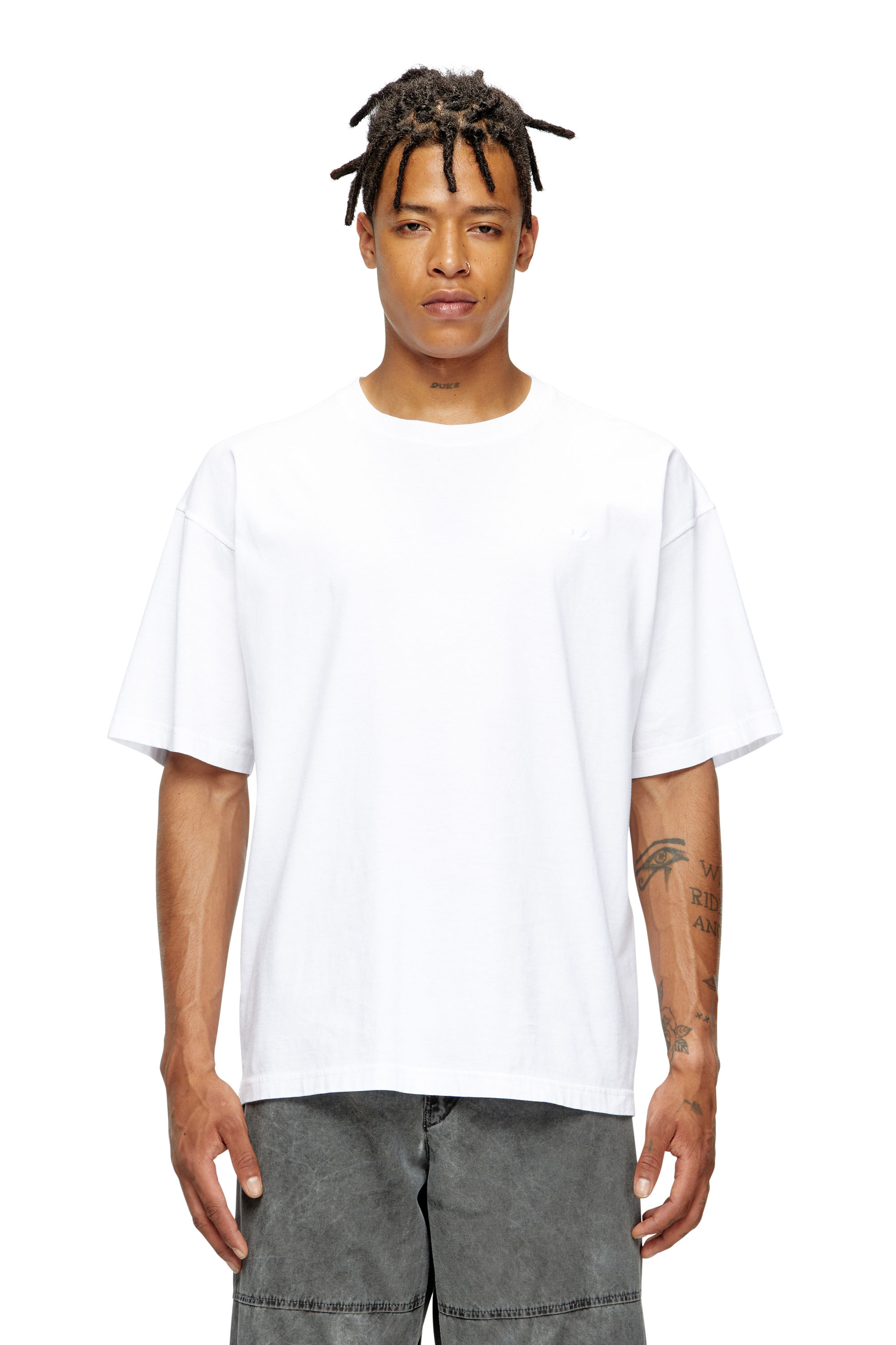 Diesel - T-shirt with Oval D logo - T-Shirts - Man - White