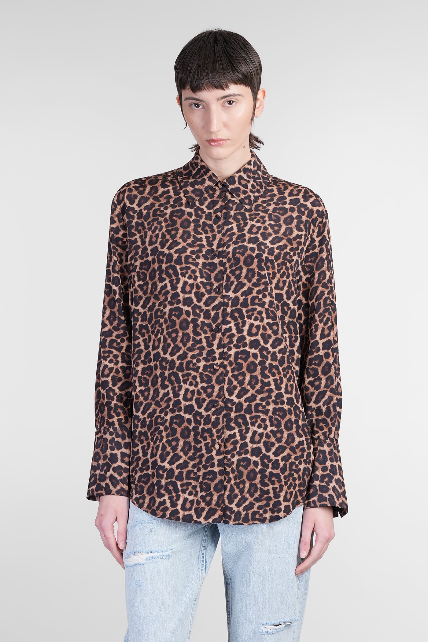 Anine Bing Bridget Shirt In Animalier Viscose