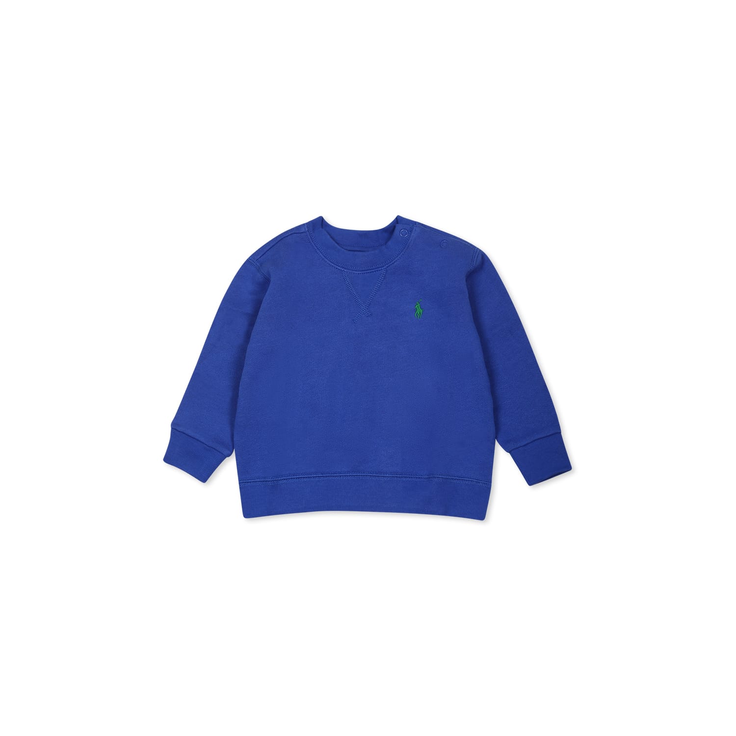 Ralph Lauren Blue Sweatshirt For Baby Boy With Horse