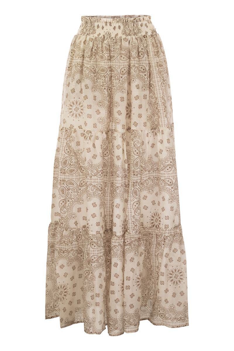 MC2 Saint Barth Cheyenne - Long Skirt In Cotton And Silk.