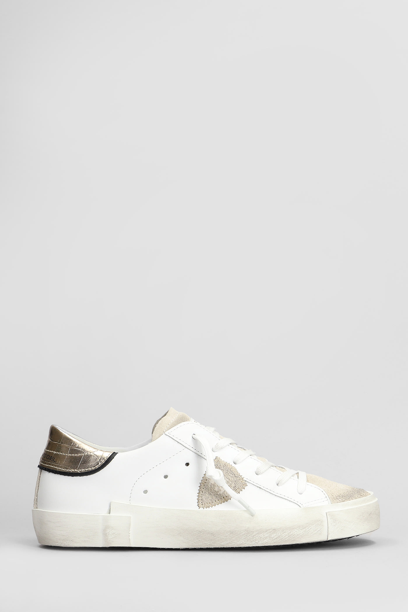Philippe Model Prsx Low Sneakers In White Leather