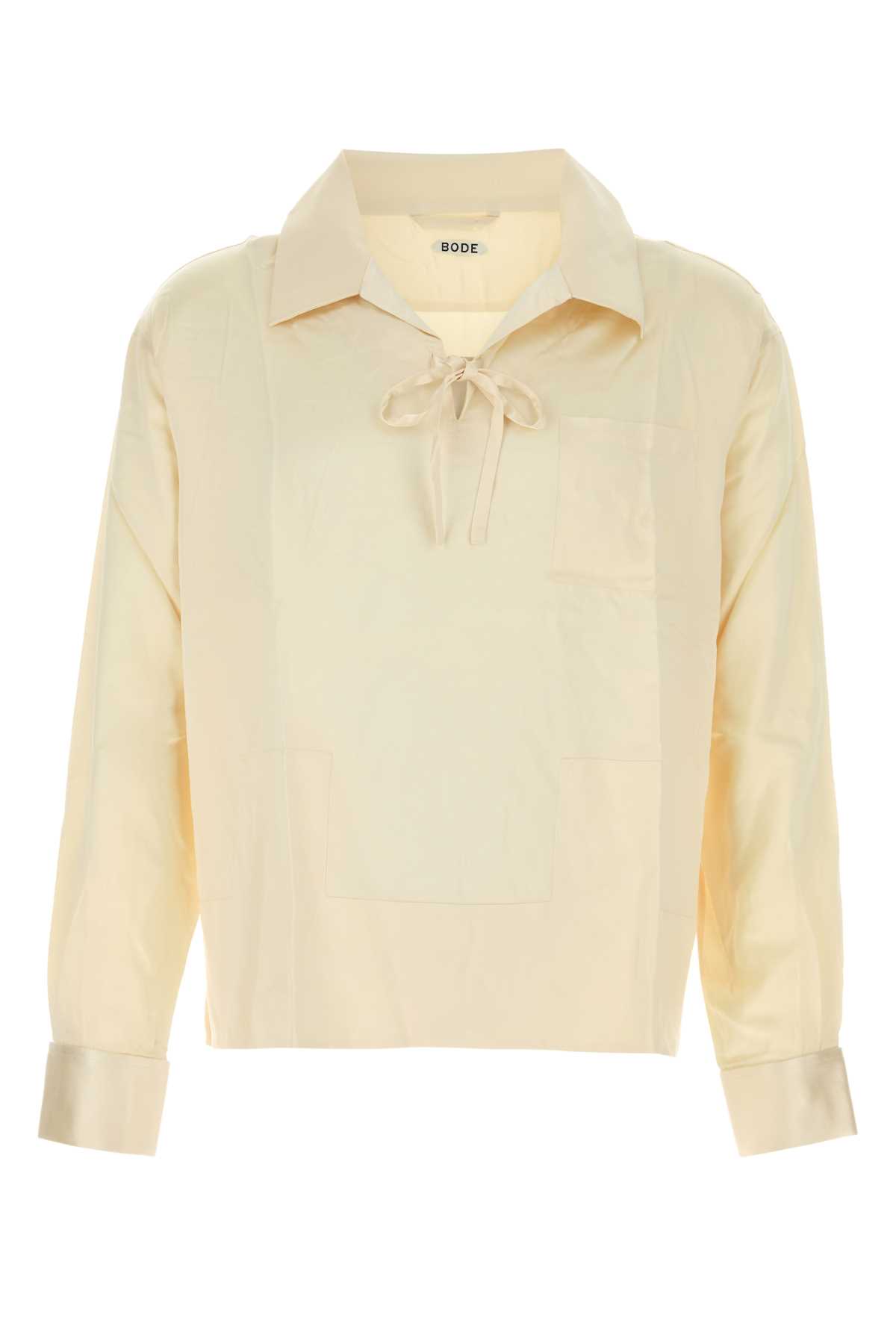 Bode Cream Satin Maze Blouse