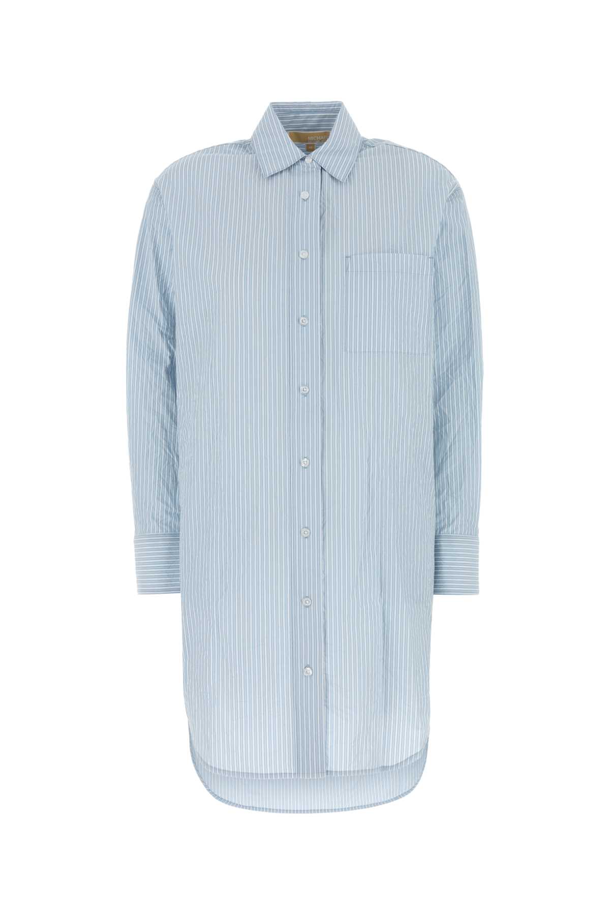 Michael Kors Embroidered Chambray Shirt Dress