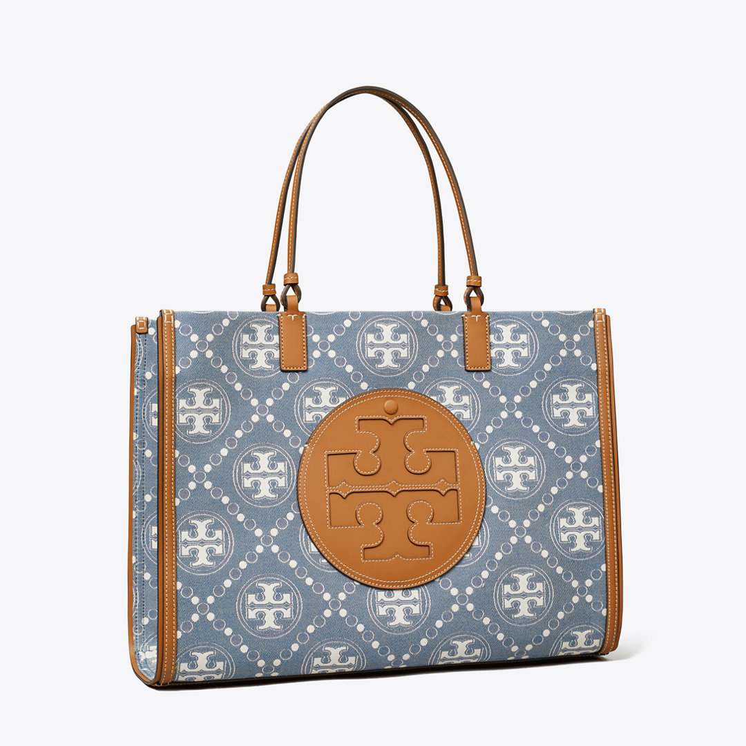 Tory Burch Ella T Monogram Denim Tote