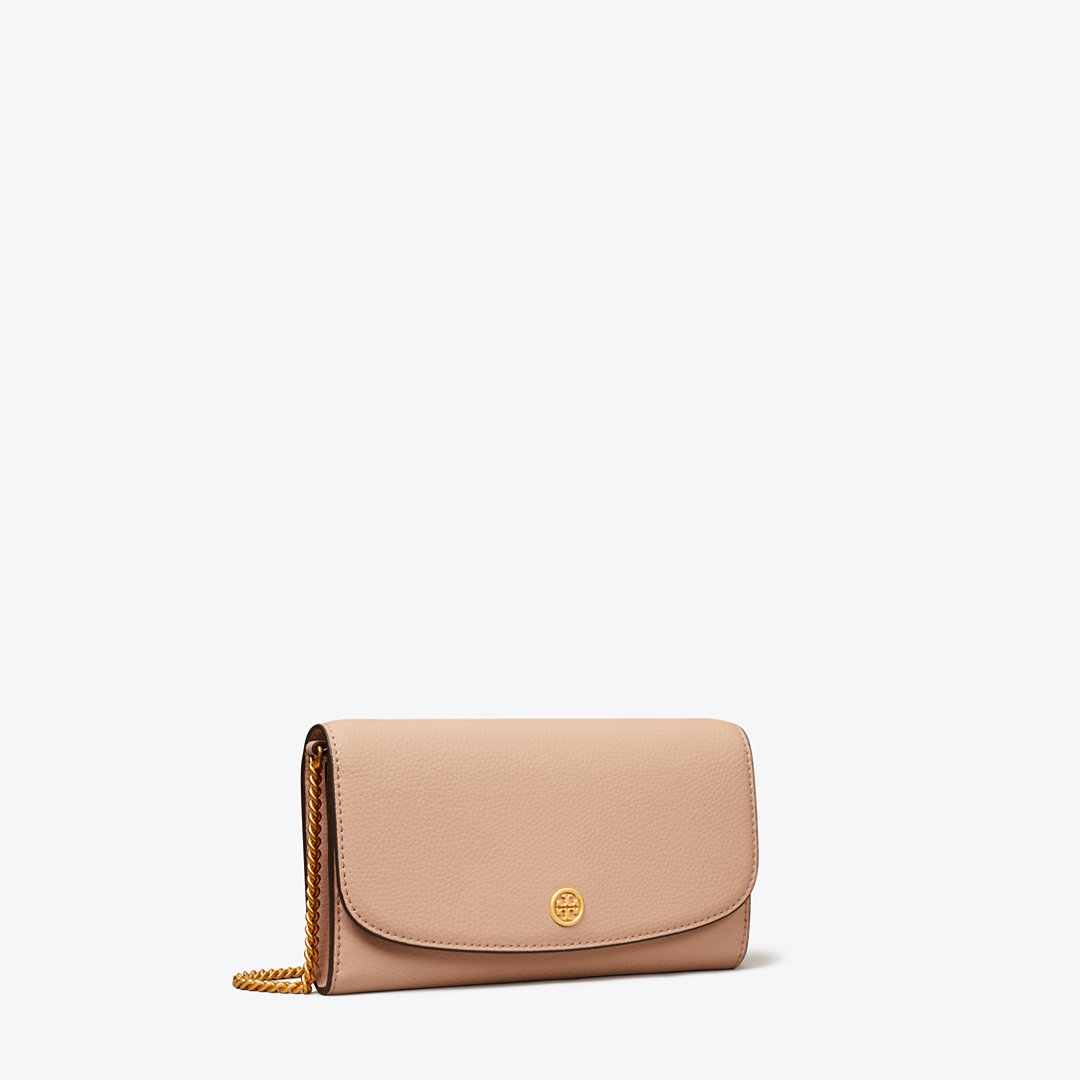 Tory Burch Robinson Pebbled Chain Wallet