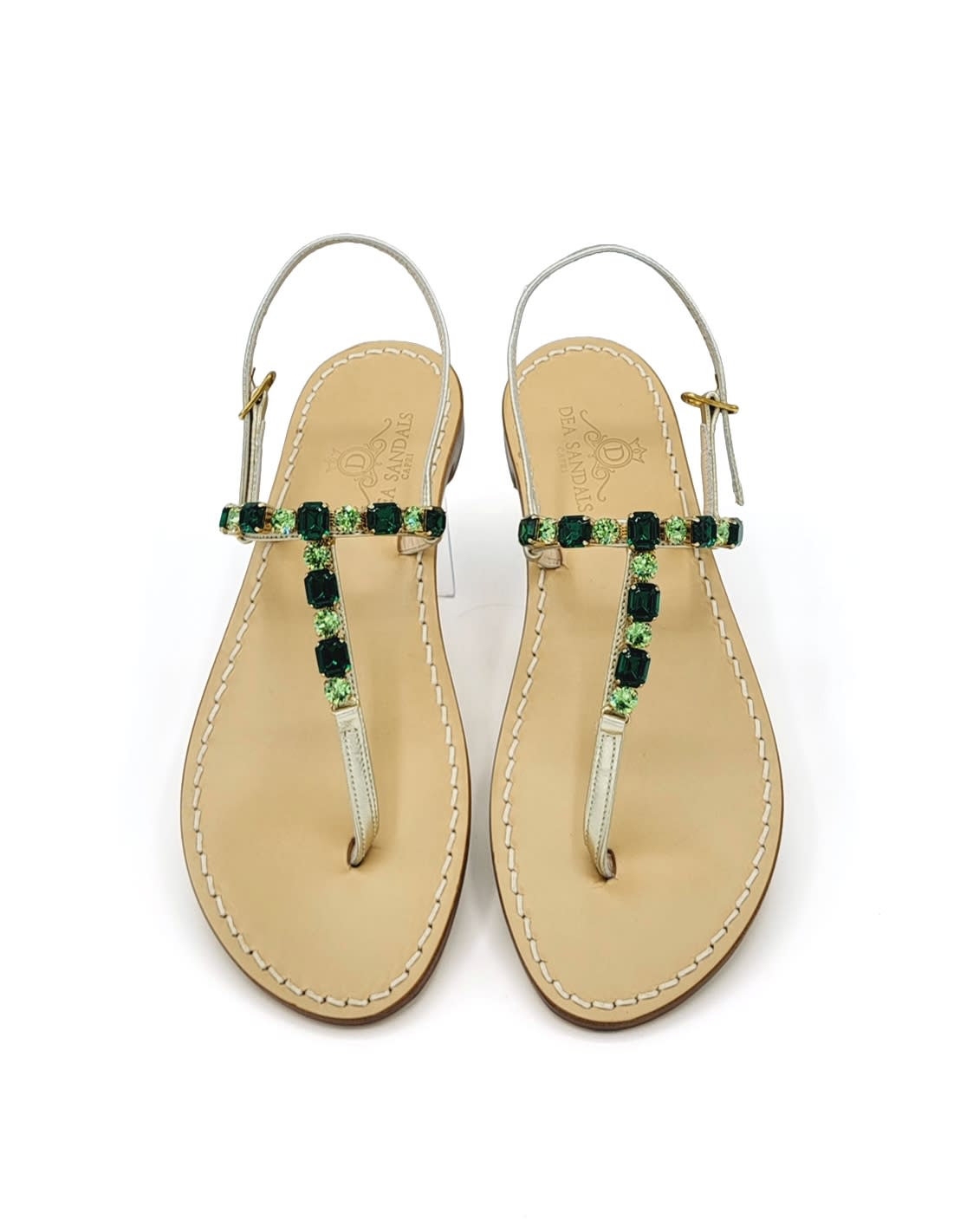 Dea Sandals Linear Green Jewel Sandals