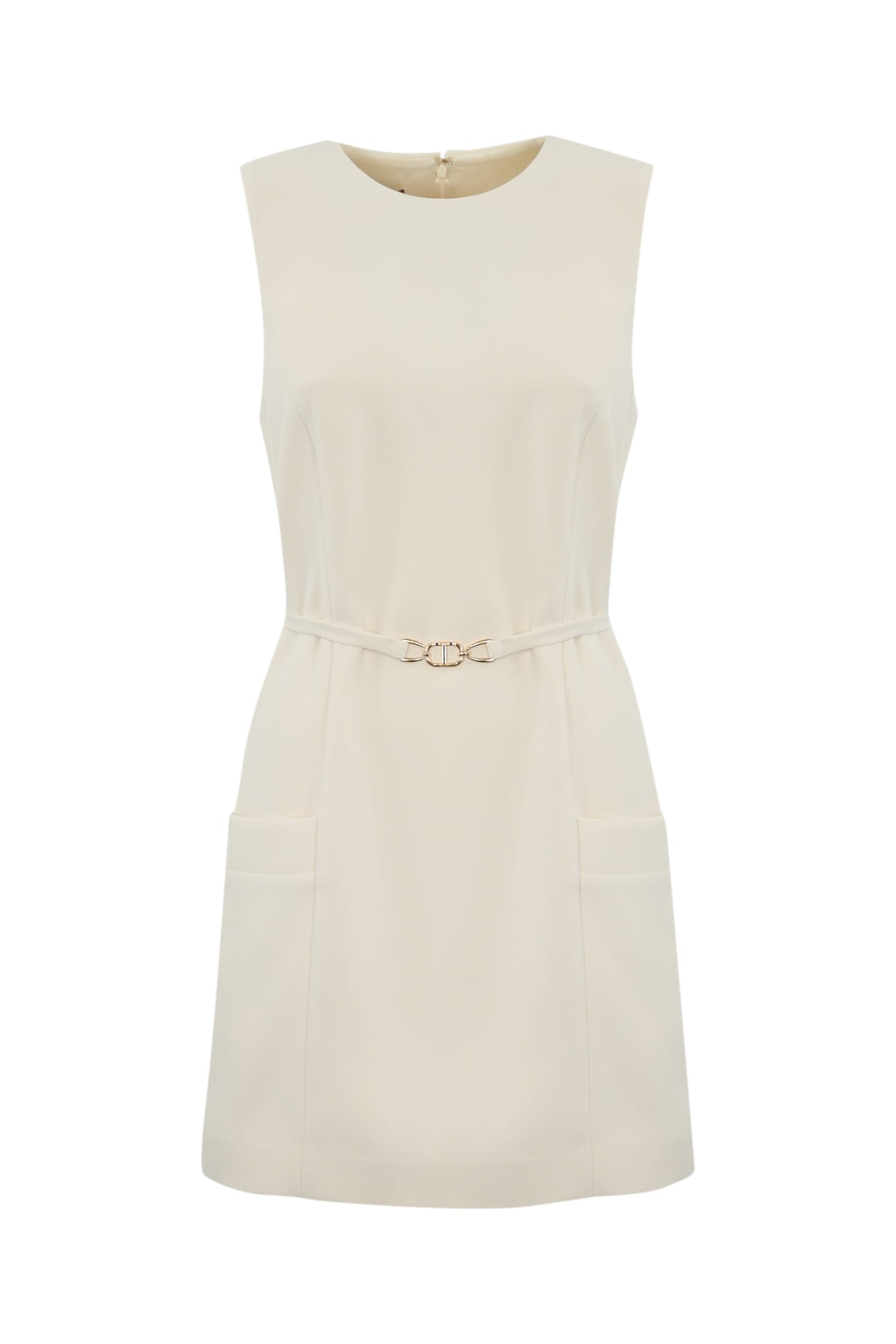 TwinSet Fluid Crepe Tunic With Oval-t Belt