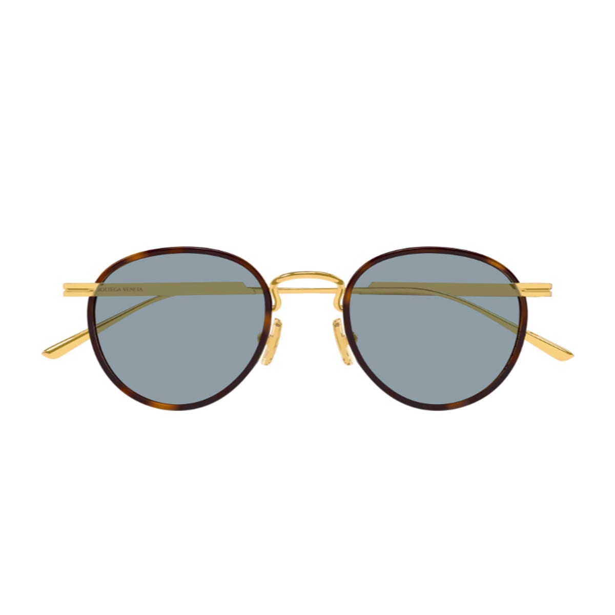 Bottega Veneta Eyewear Bottega Veneta Bv1389s Linea Ribbon 002 Gold Blue Sunglasses