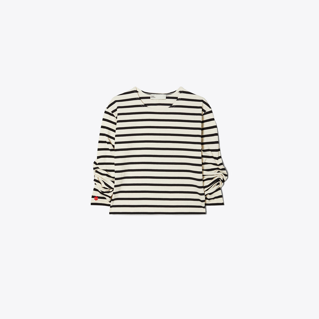 Tory Burch Scrunched Sleeve T-Shirt