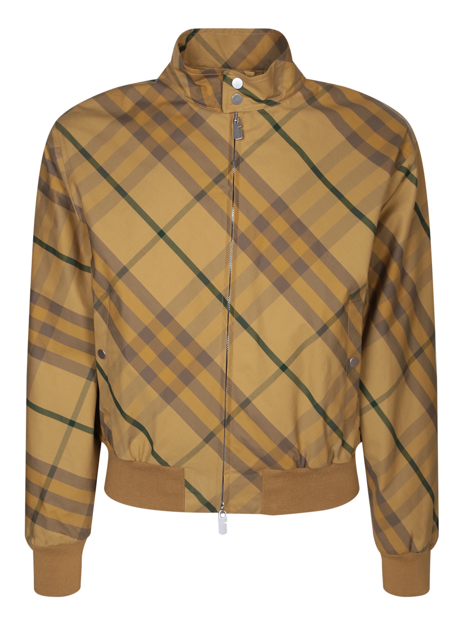 Burberry Check Motif Beige Bomber Jacket