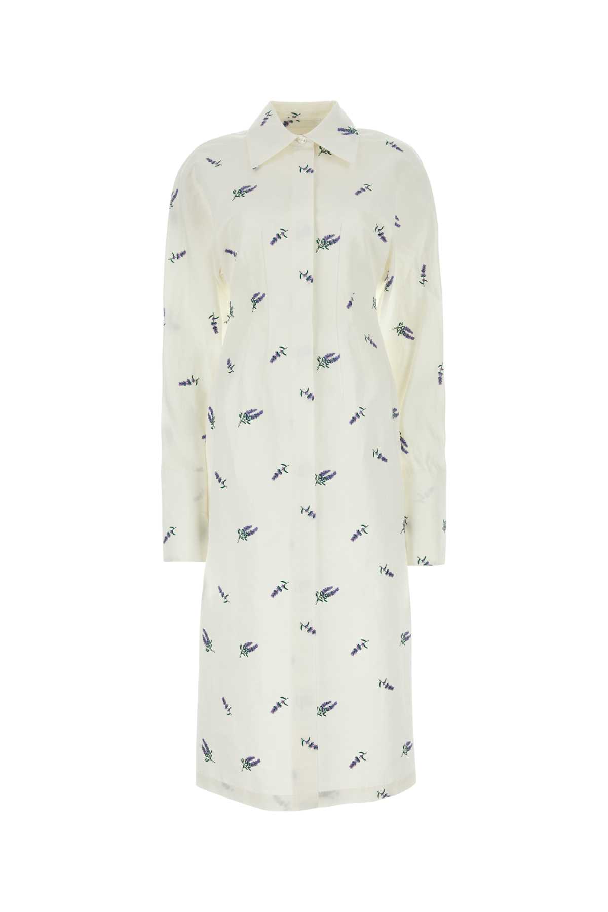 SportMax Embroidered Linen Blend Briose Shirt Dress