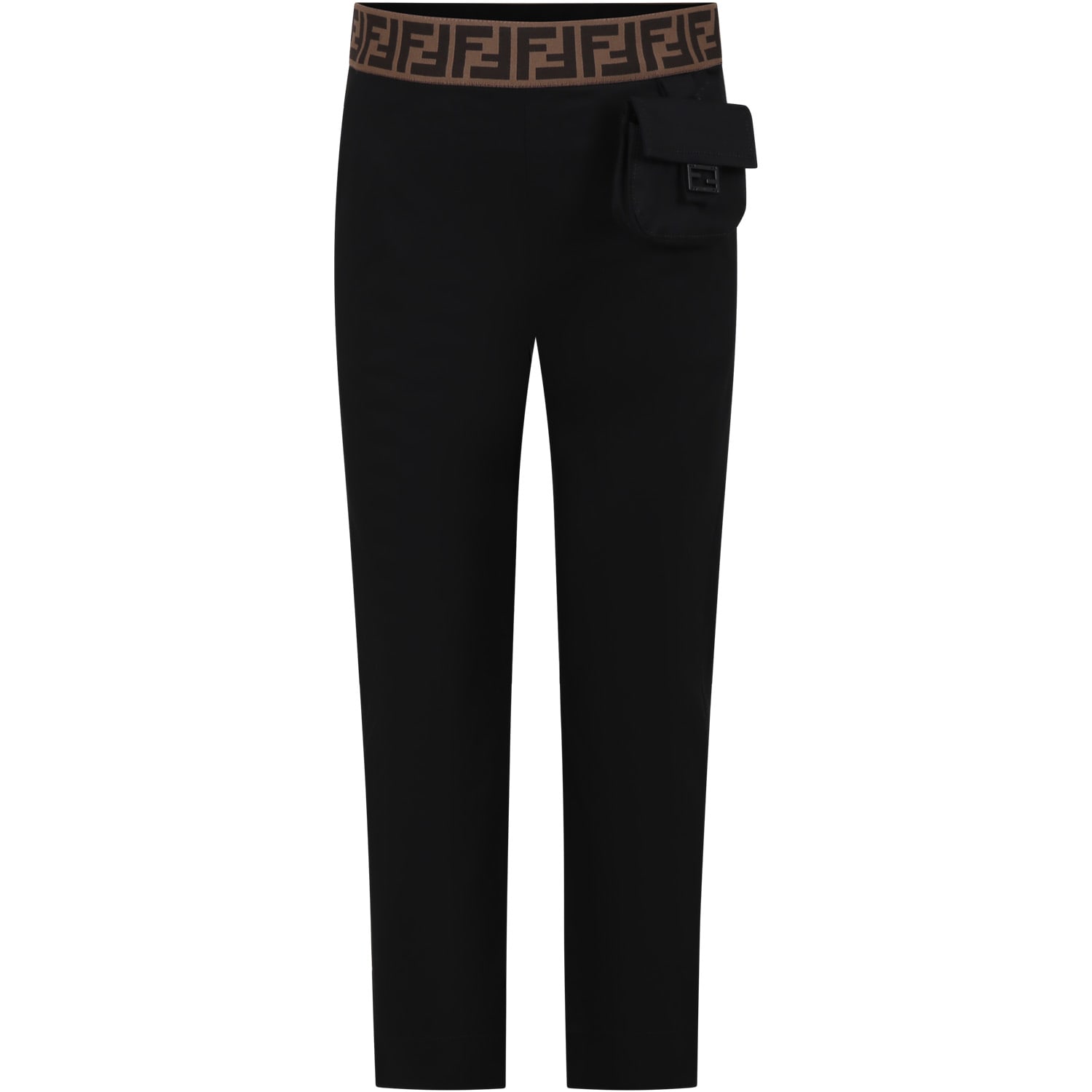 Fendi Black Trousers Fro Girl With Ff