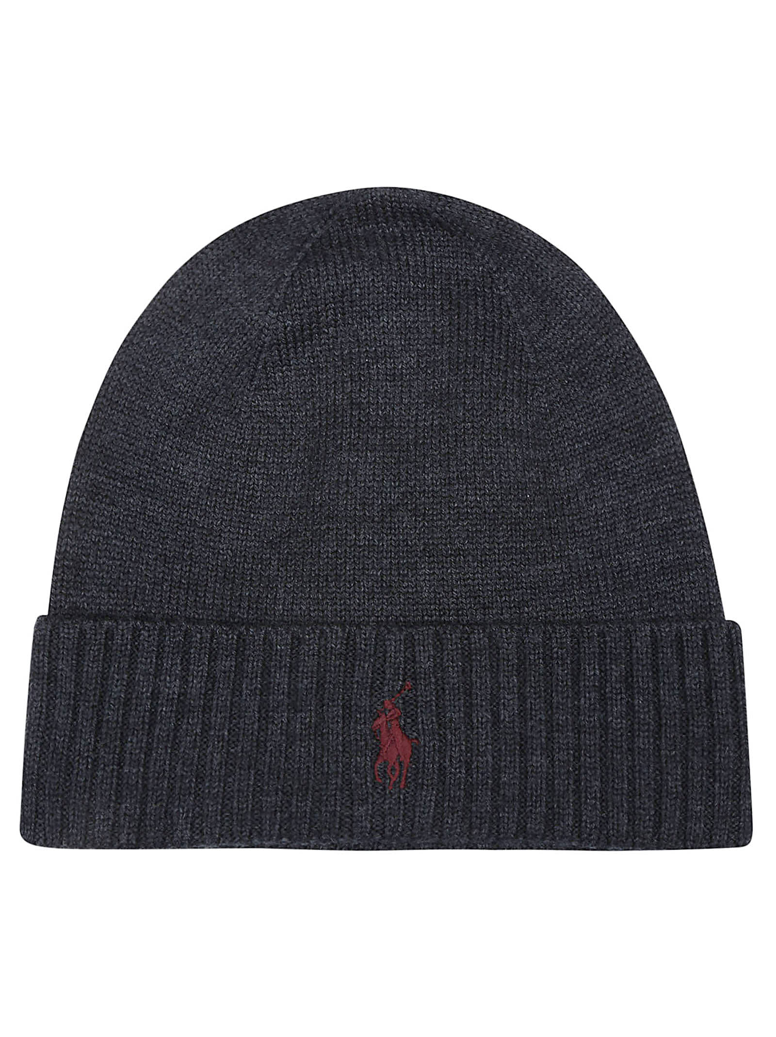 Ralph Lauren Beanie With Red Pony Embroidery