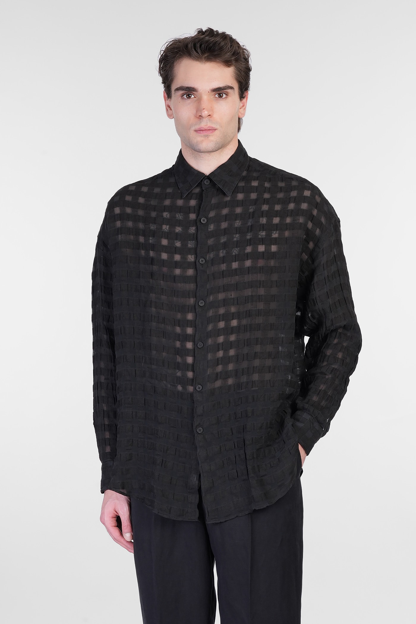 costumein Valentino Shirt In Black Linen