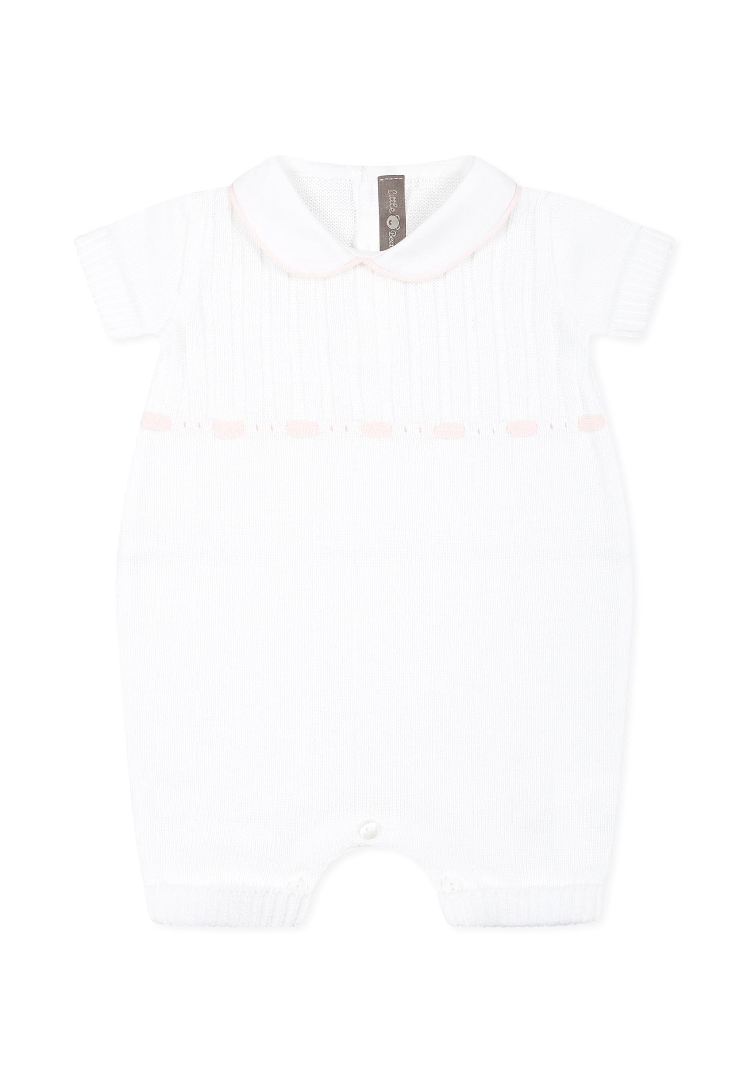 Little Bear White Romper For Baby Girl