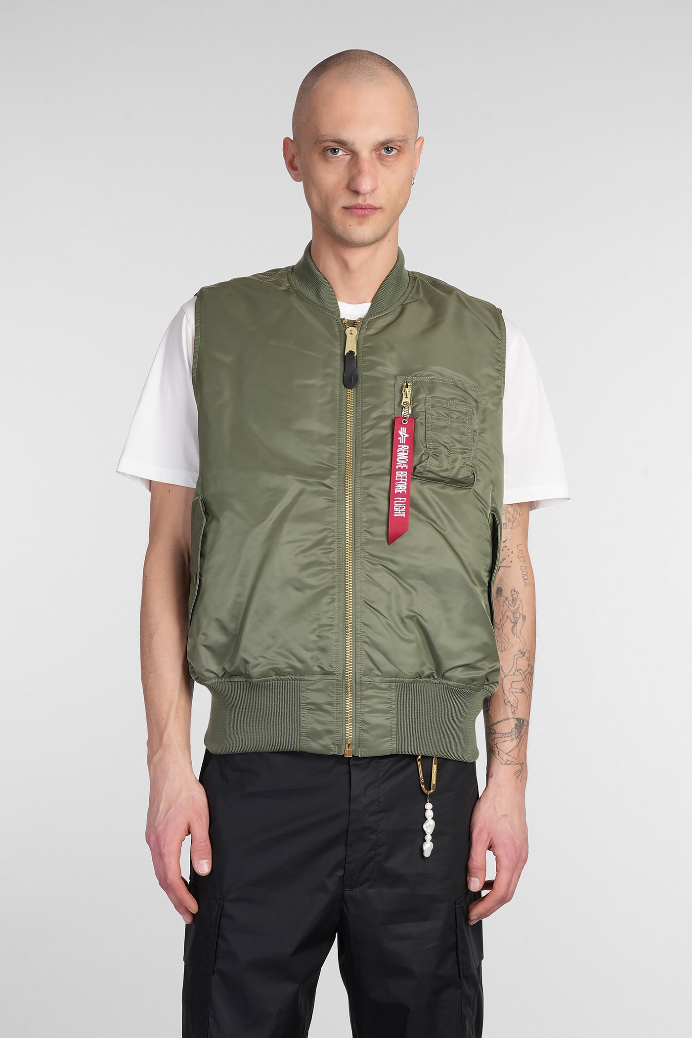 Alpha Industries Ma-1 Vest Vest In Green Nylon