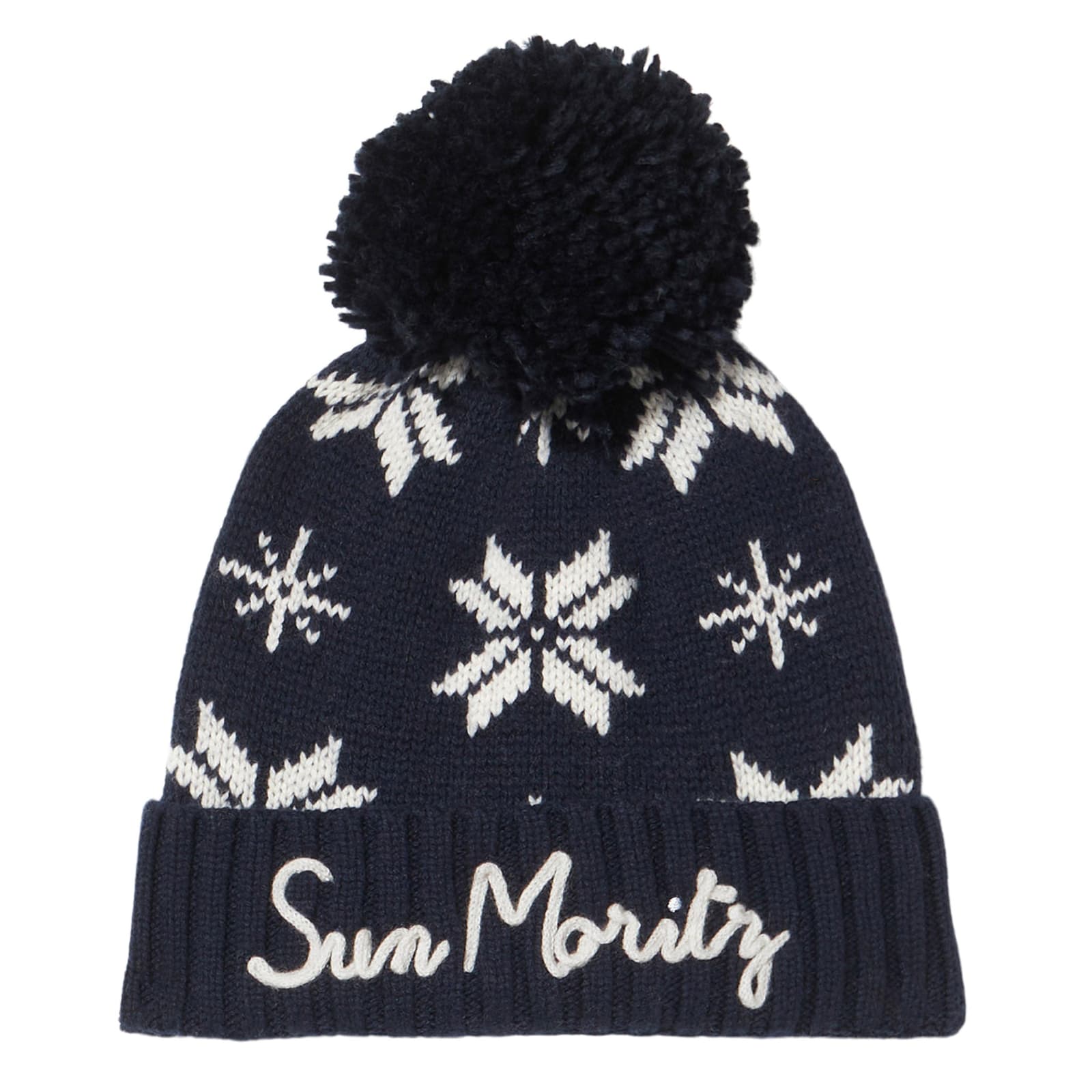 MC2 Saint Barth Man Navy Blue Beanie With Norwegian Pattern