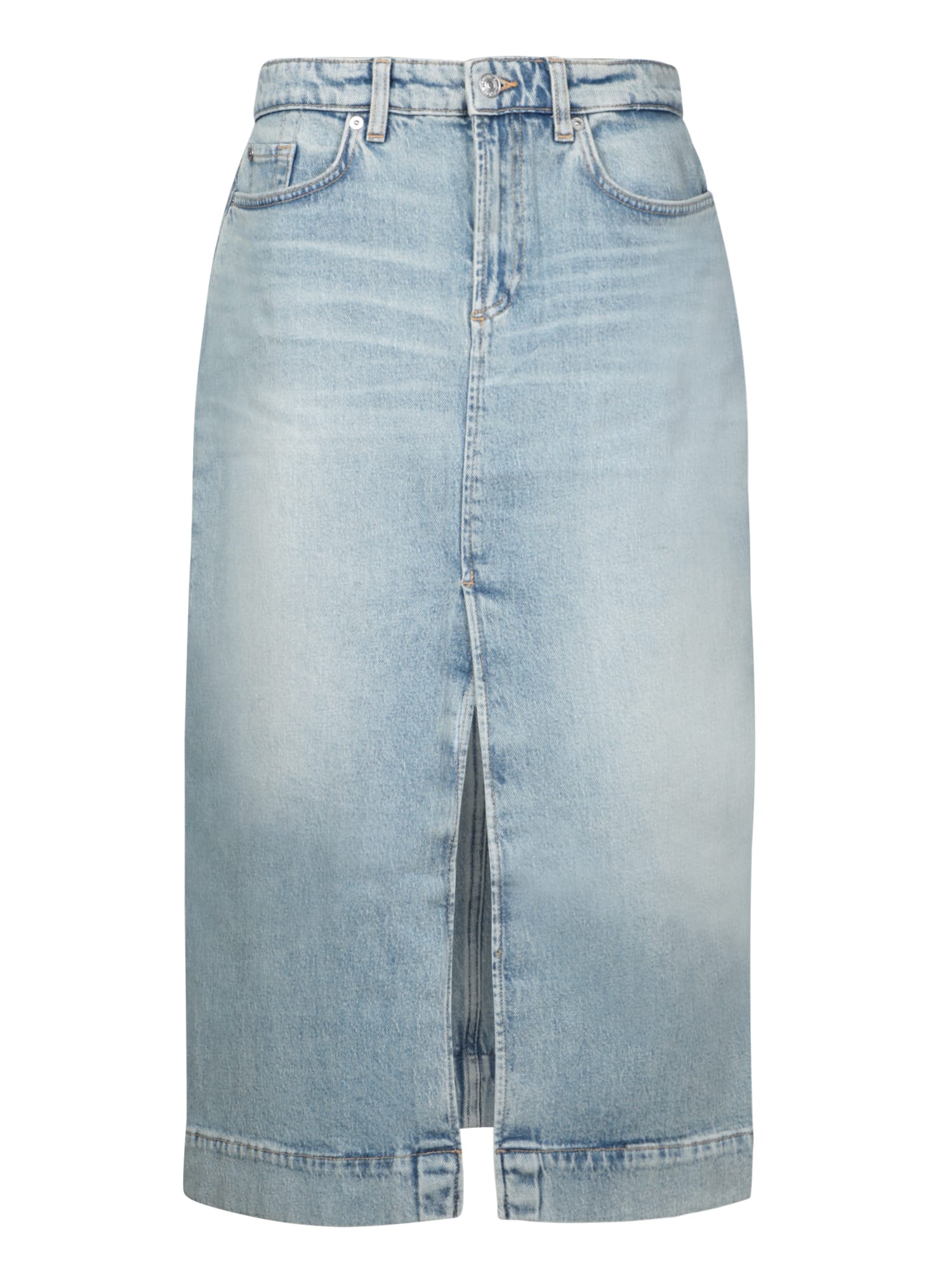 7 For All Mankind Amber Light Blue Denim Skirt